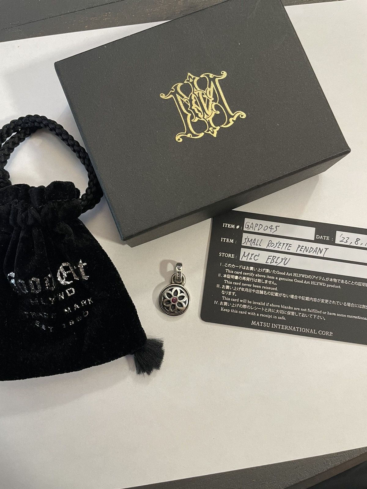 GOOD ART HLYWD × Iron Heart × Ship John Good Art Small Rosette Pendant with Ruby Size ONE SIZE - 1 Thumbnail