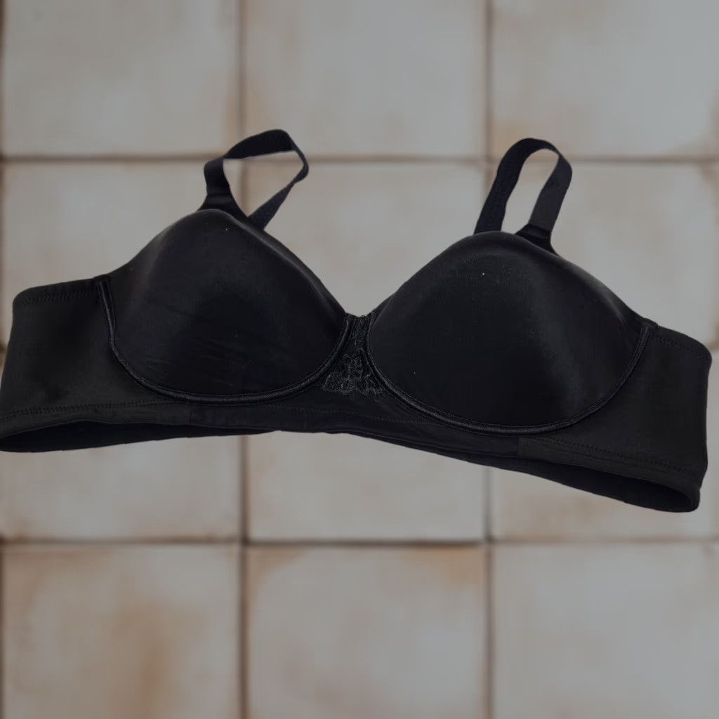 Vintage Vanity Fair Womens Wireless Lightly Lined T-Shirt Bra 42B Black Adjustable Straps
