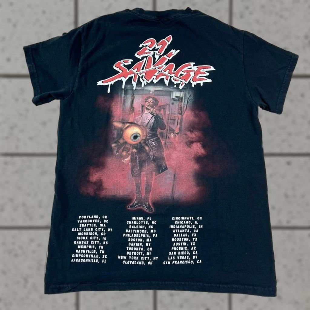 Vintage 21 Savage T-Shirt Black Short Sleeve Graphic Print Music 21 Savage US Tour 2018 Size S Mens Small Shirt Size US S / EU 44-46 / 1 - 1 Thumbnail