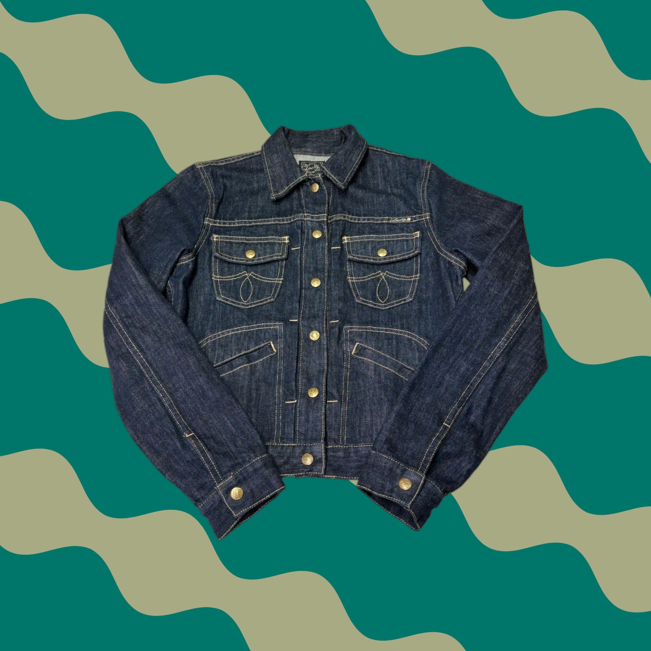 Lucky Brand Lucky Brand Dungarees Denim Jacket Womens Small Dark Wash Indigo USA Size 28" / US 6 / IT 42 - 1 Thumbnail
