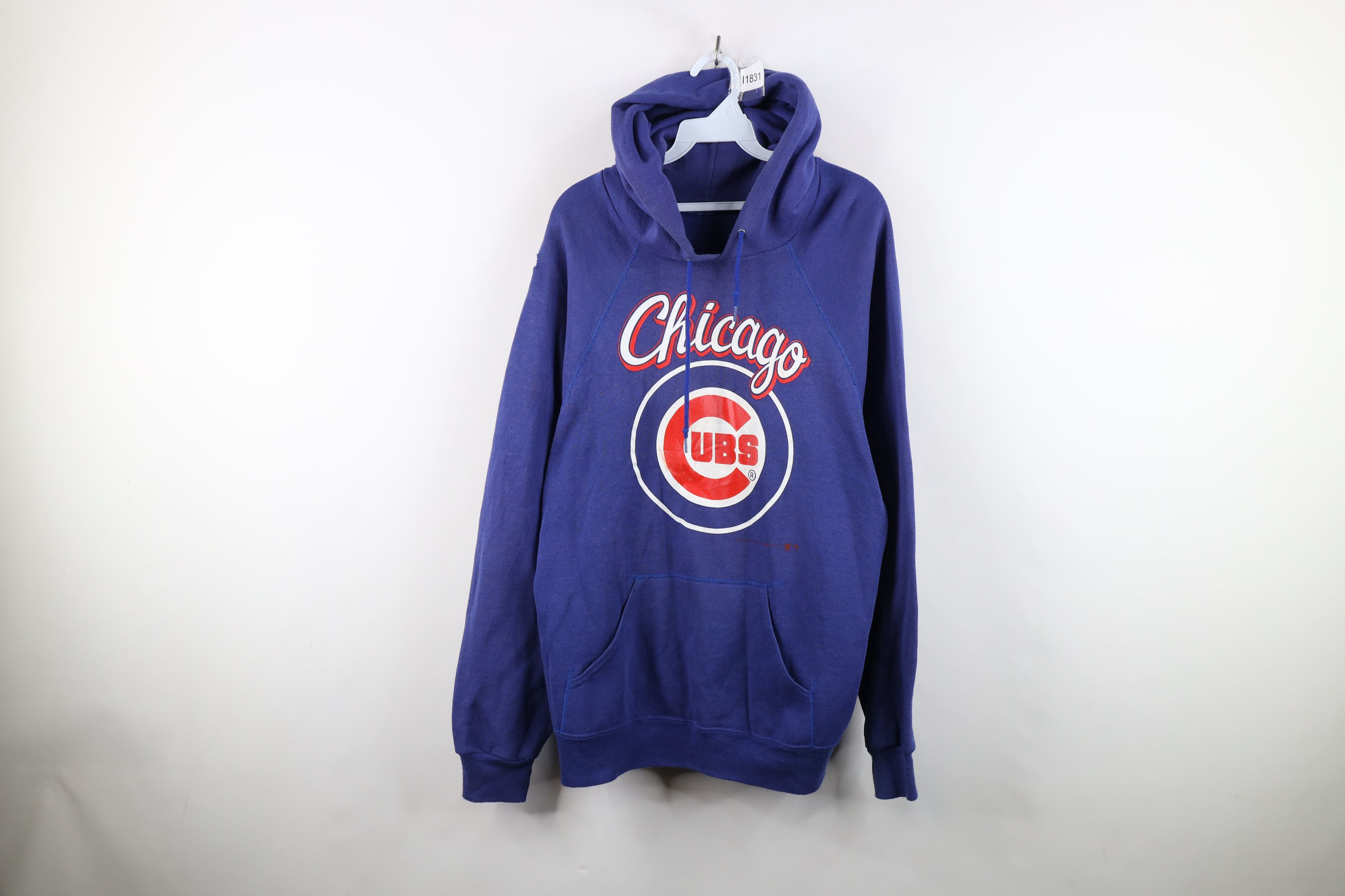 Vintage Vintage 80s Chicago Cubs Baseball Hoodie Sweatshirt Blue USA Size US XL / EU 56 / 4 - 1 Thumbnail