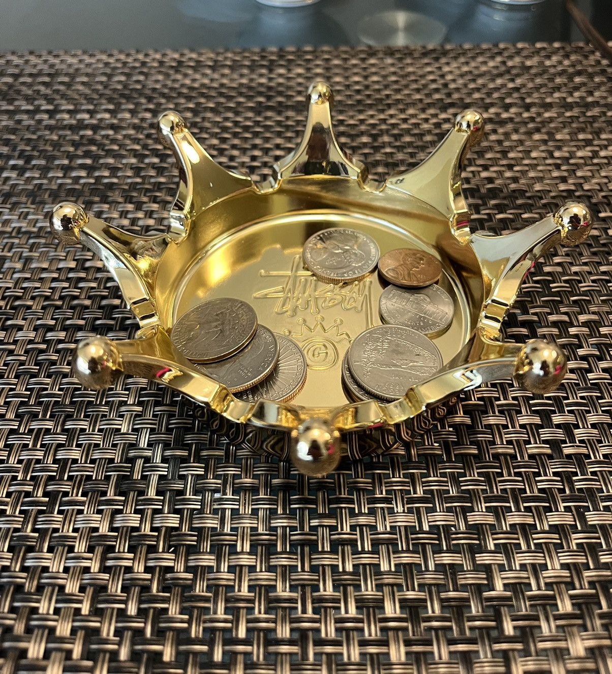 2024 Stussy Crown ashtray wall hook gold brass steel