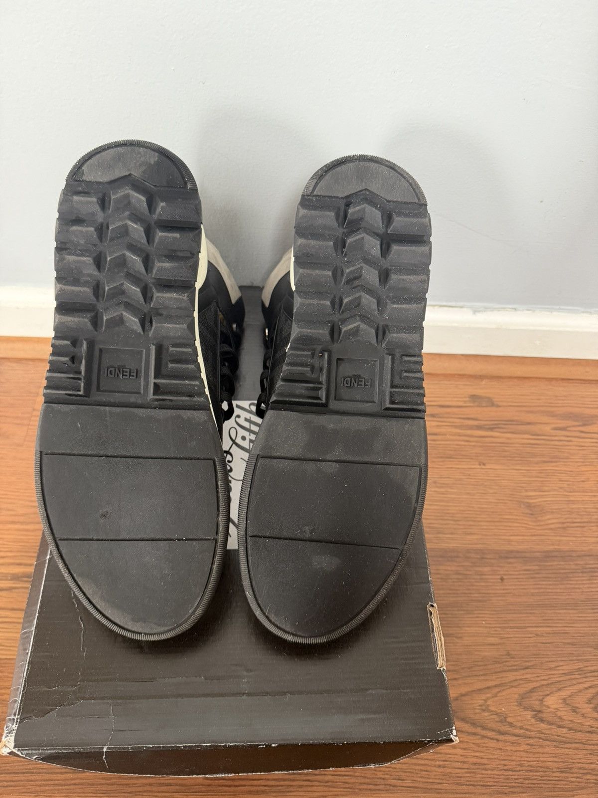 Fendi Fendi Men's High Top Sneakers Black White Gray Size US 9 / EU 42 - 2 Thumbnail