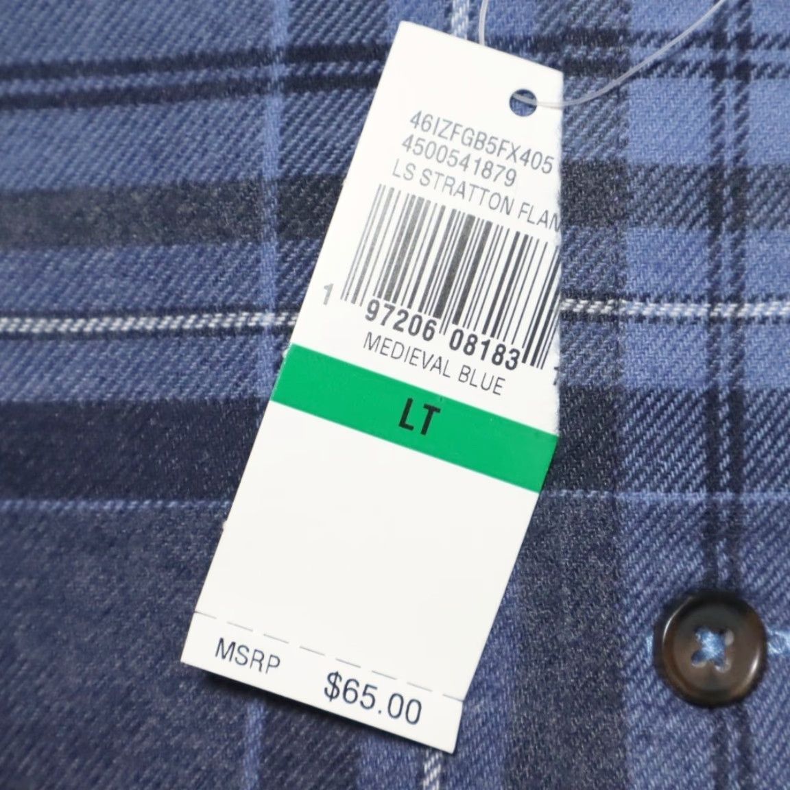 Izod Izod Stratton Flannel Cotton Blend Plaid Long Sleeve Button Down Shirt Blue Men's LT Size US L / EU 52-54 / 3 - 5 Thumbnail