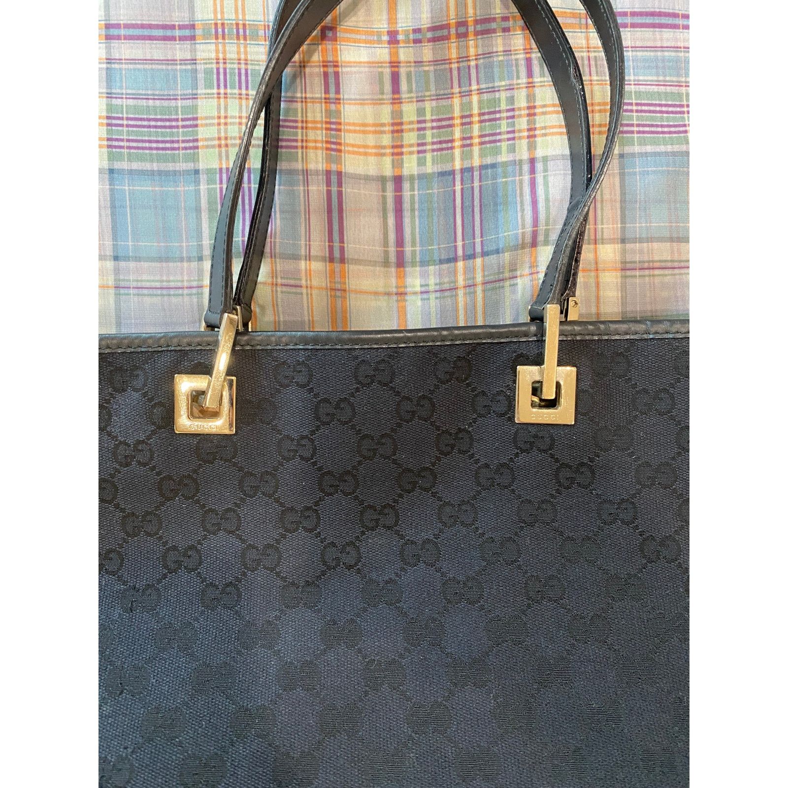 Gucci Vintage 00's Gucci Black Monogram Canvas Tote Size ONE SIZE - 4 Thumbnail