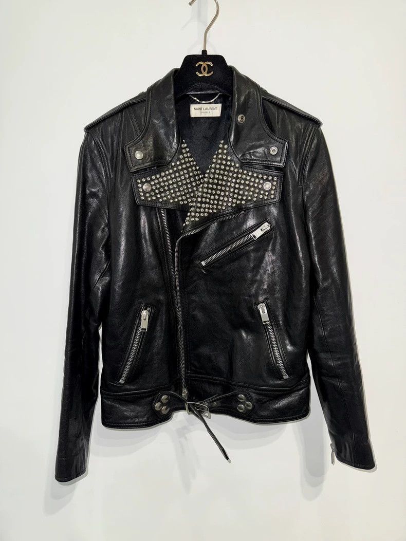 Saint Laurent Paris 14FW bullet rivet leather jacket-2506