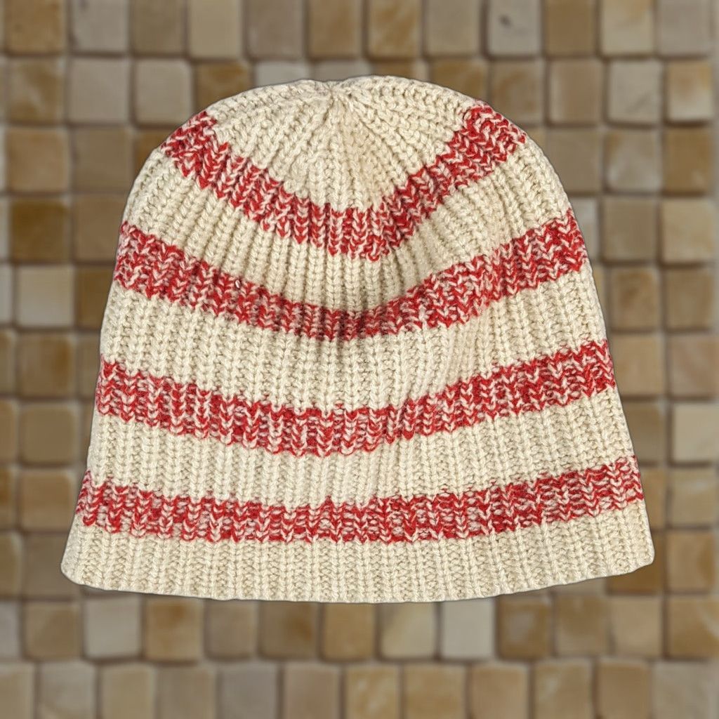 J.Crew VINTAGE J.CREW Beanie Hat Striped Wool Knit One Size Mens Winter Cap Toboggan Luxury Debris Size ONE SIZE - 1 Thumbnail