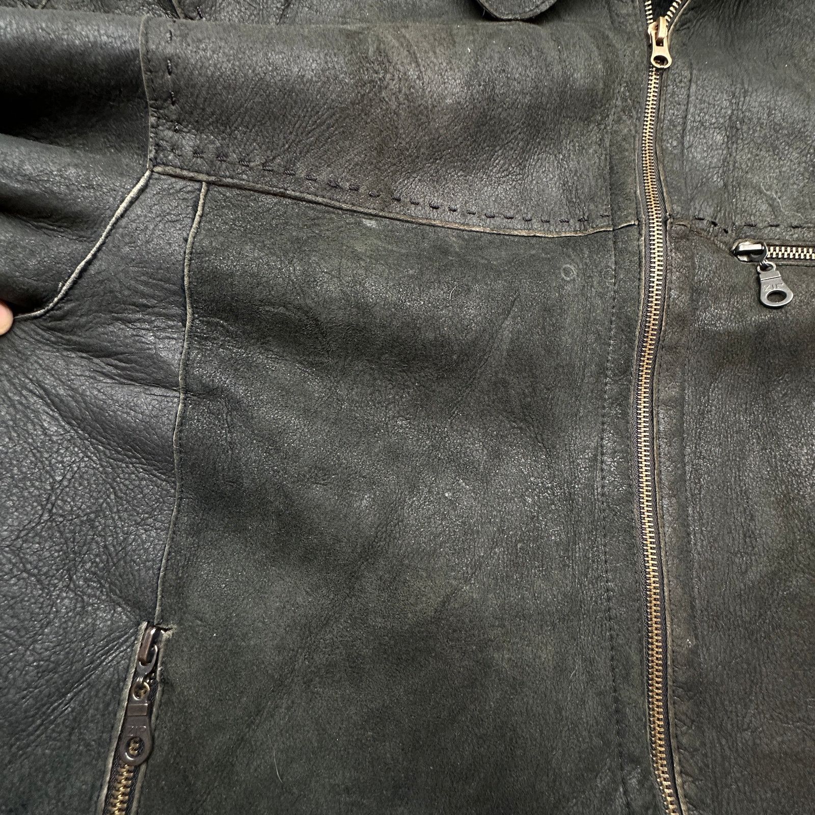Other VTG Shearling Leather Bomber Jacket Mens Large Unbranded Size US L / EU 52-54 / 3 - 8 Thumbnail