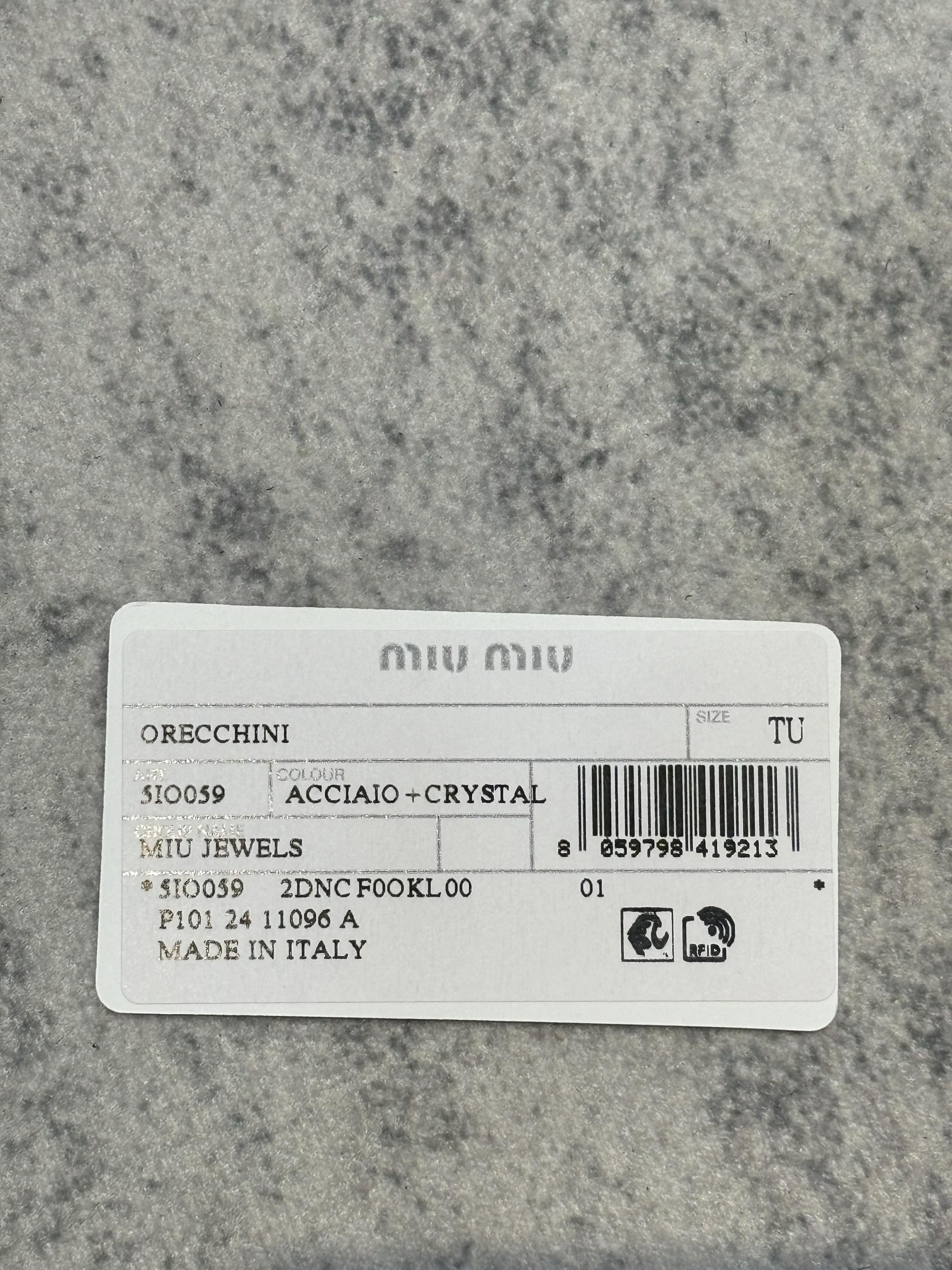 Miu Miu MIU MIU Metal Earrings With Crystals Size ONE SIZE - 3 Thumbnail