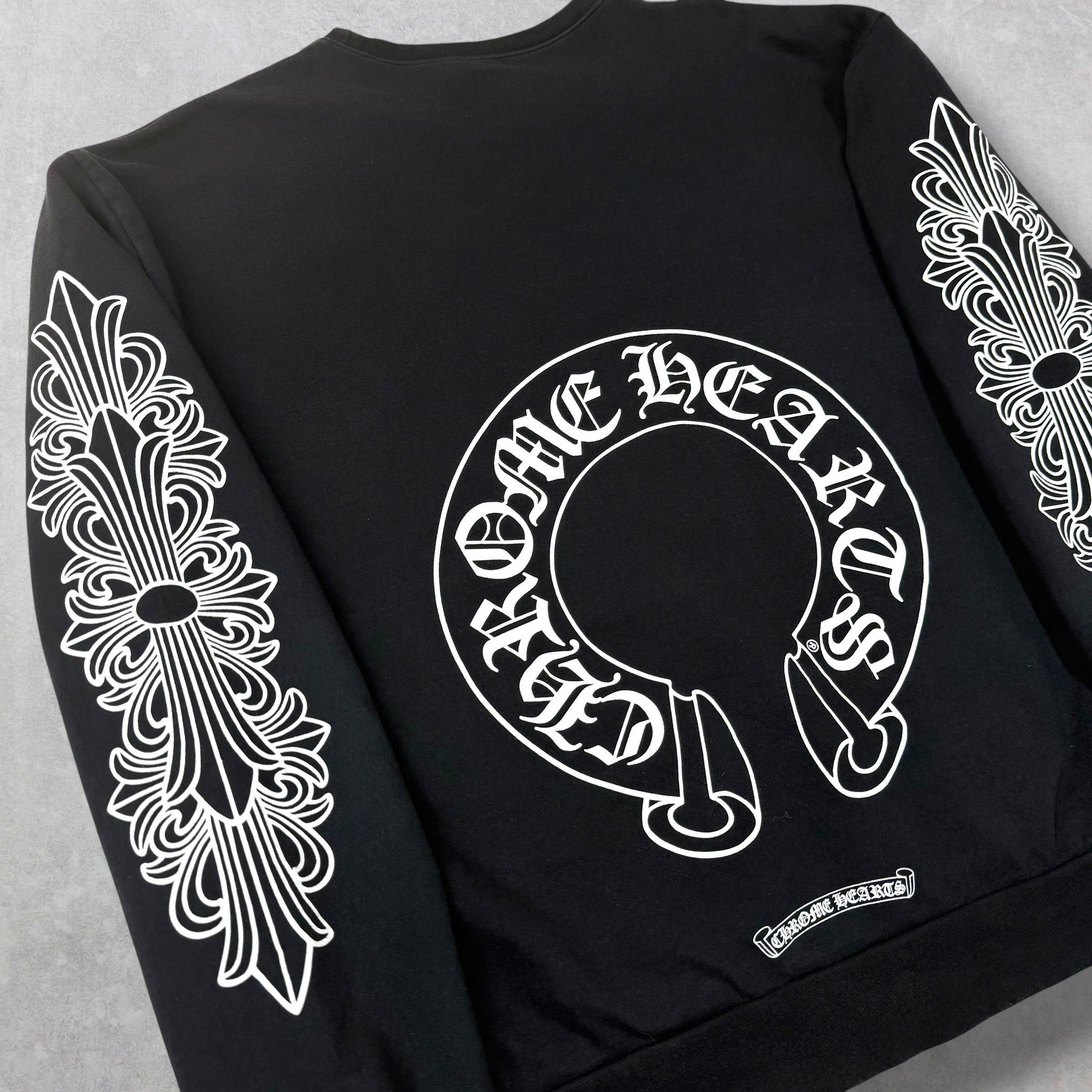 Chrome Hearts Chrome Hearts Horseshoe Floral Crewneck Black L Size US L / EU 52-54 / 3 - 4 Thumbnail