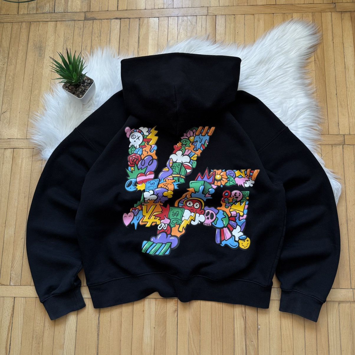 YoungLA 📌 Young LA Trippy Logo Oversized Boxy Hoodie Size US M / EU 48-50 / 2 - 2 Thumbnail