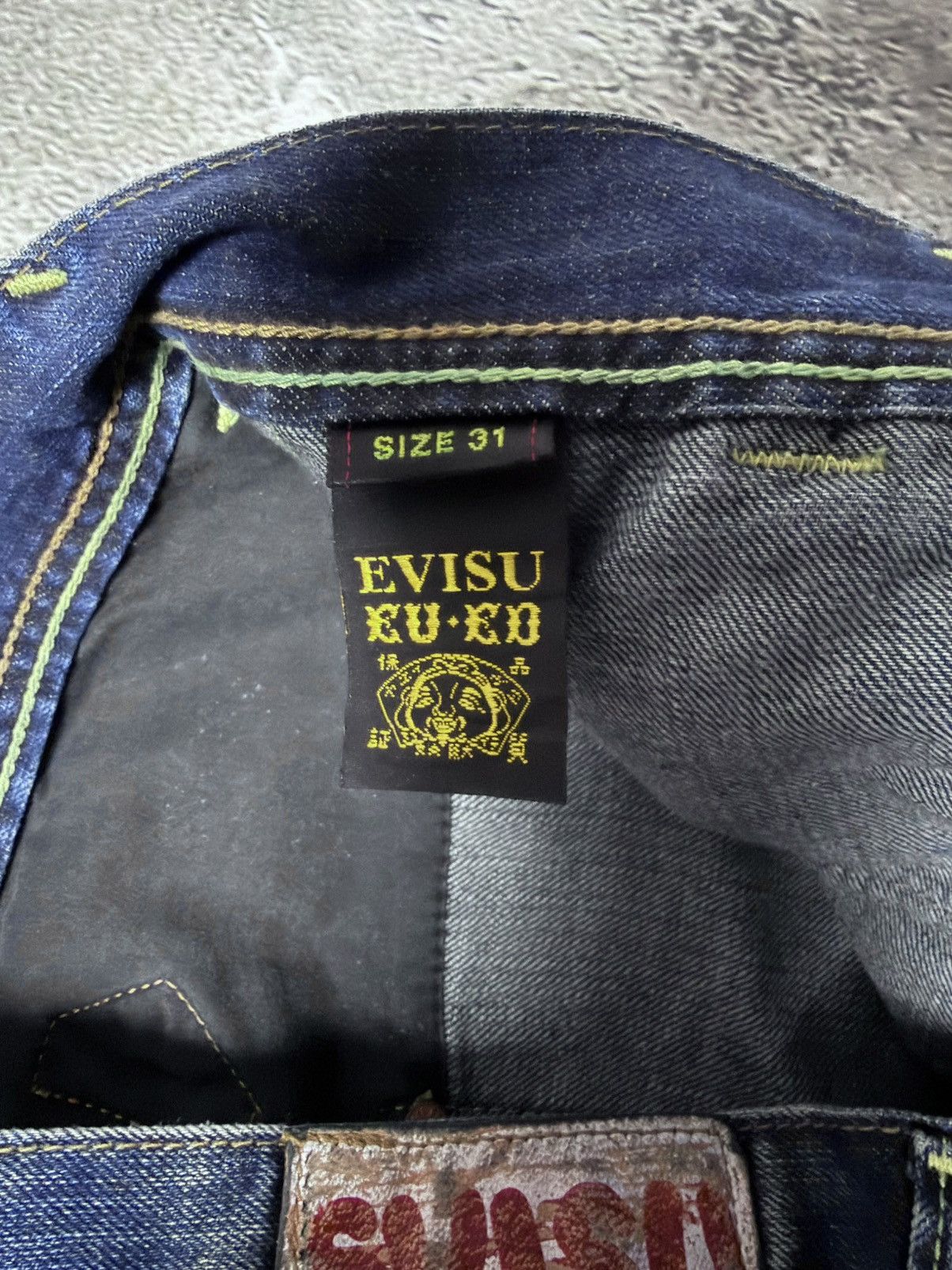 Evisu Evisu EU ED jeans vintage denim pants cargo navy blue Y2K Size US 31 - 8 Thumbnail