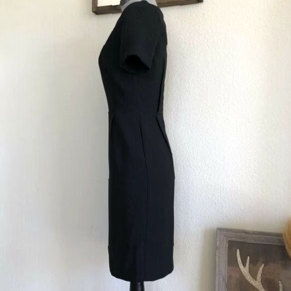Vintage ARGENT Sheath Dress Pockets Black Career Work Size 0 Women Short Sleeve Size XS / US 0-2 / IT 36-38 - 3 Thumbnail