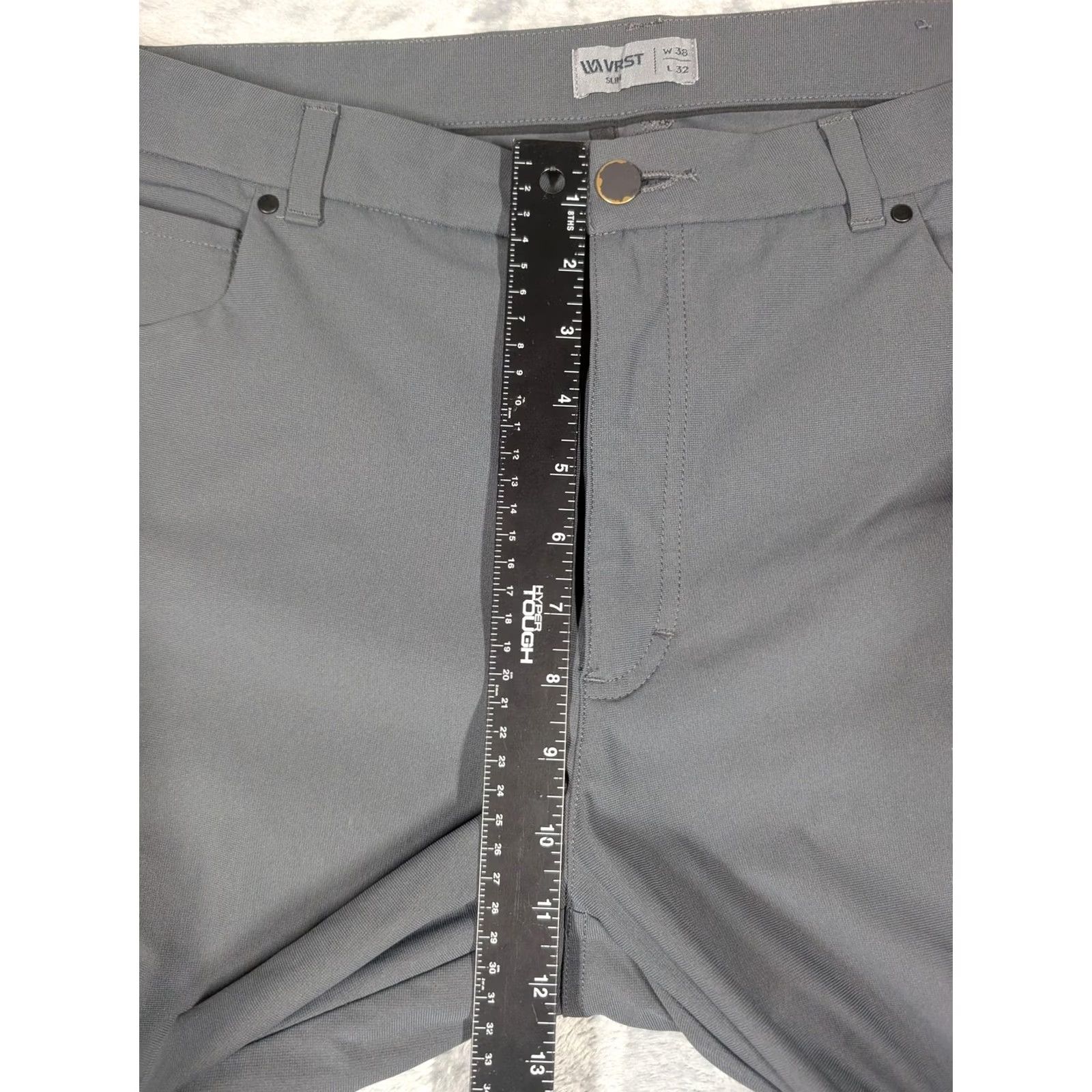 Vintage VRST Slim Pants Mens 38x32 Gray Stretch Chino 5 Pocket Golf Travel Casual Size US 38 / EU 54 - 3 Thumbnail