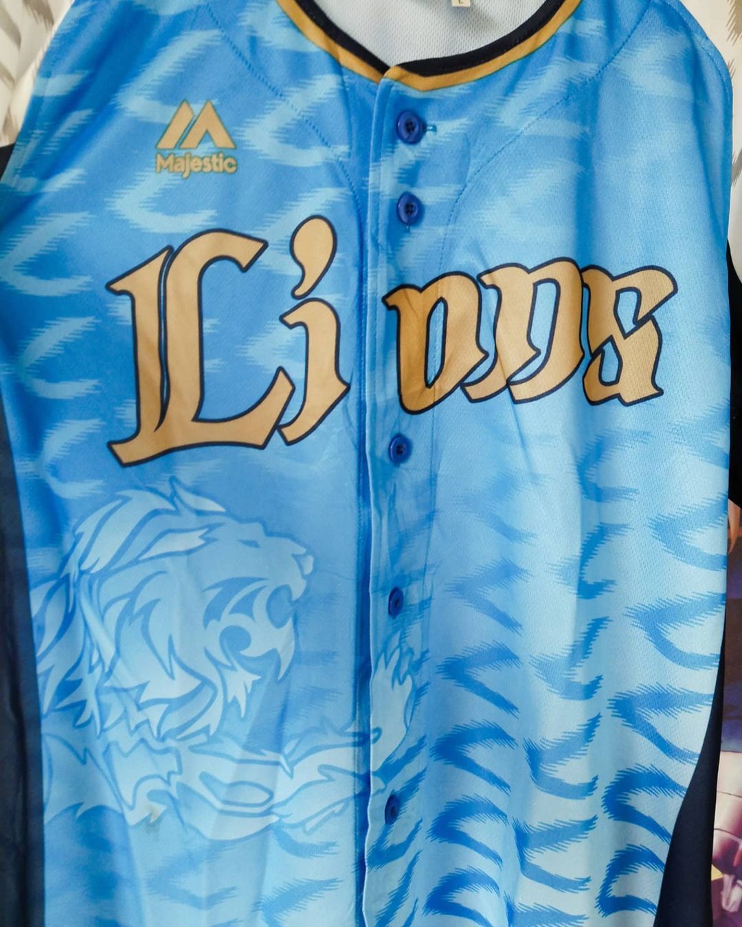Japanese Brand × Majestic Majestic Lions Blue Baseball Jersey Size US L / EU 52-54 / 3 - 2 Thumbnail