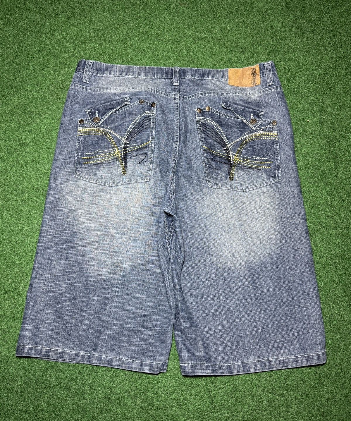 Southpole Y2K Silver Point Baggy Hip Hop Jorts 42 18” Denim Shorts Size US 42 / EU 58 - 1 Thumbnail