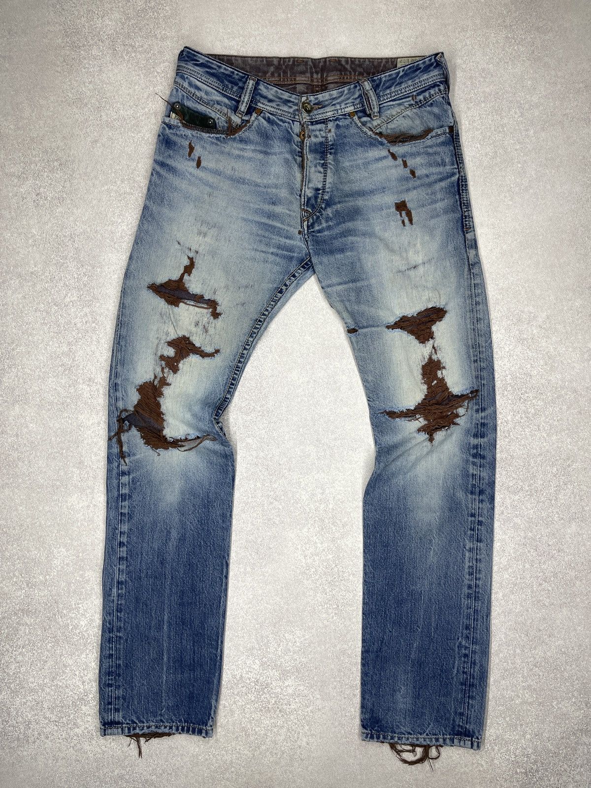 Diesel Diesel IAKOP Ripped Denim Jeans Blue Made in Italy Size US 30 / EU 46 - 8 Thumbnail