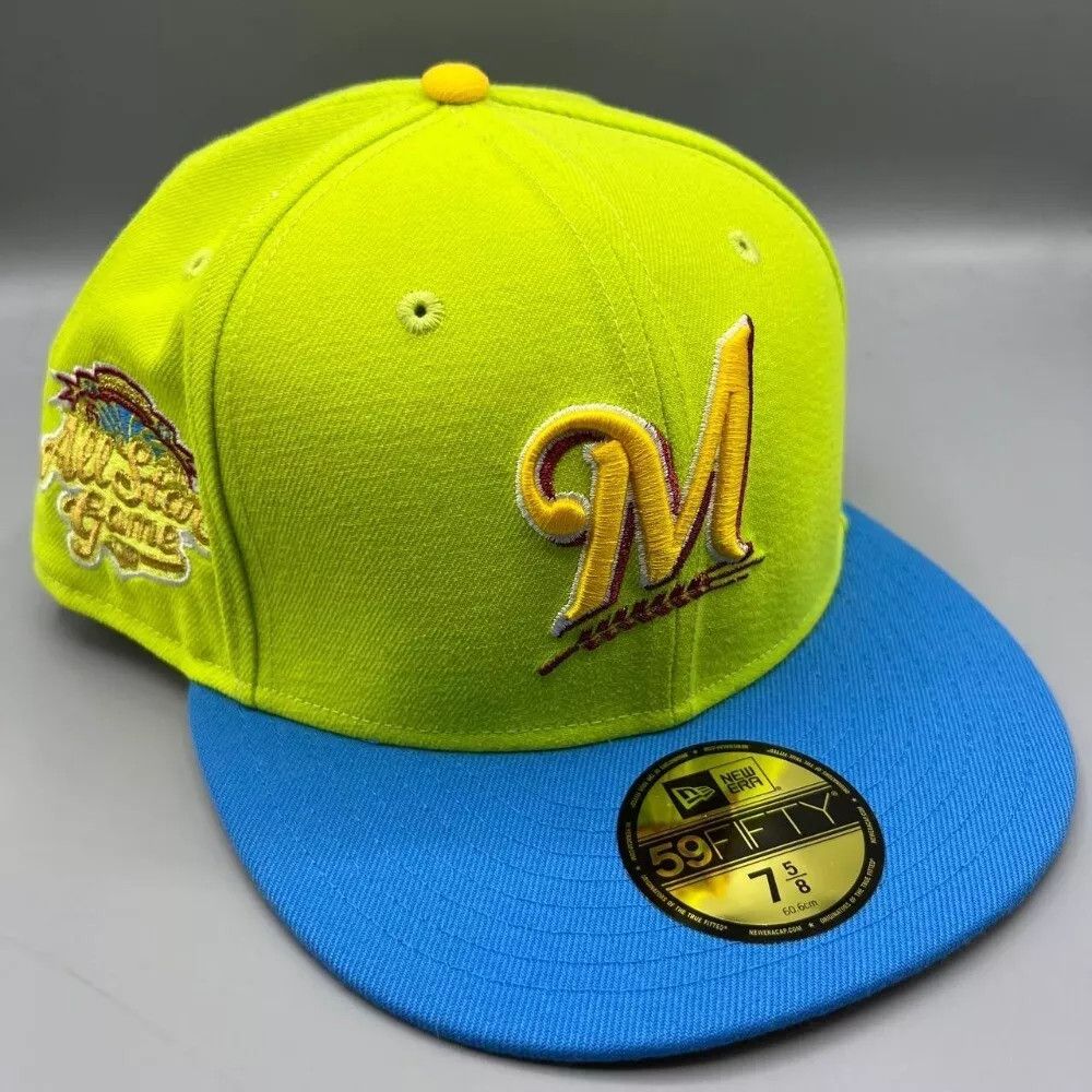 New Era Milwaukee Brewers Hat Men 7 5/8 59Fifty New Era Fitted Cap Size ONE SIZE - 1 Thumbnail