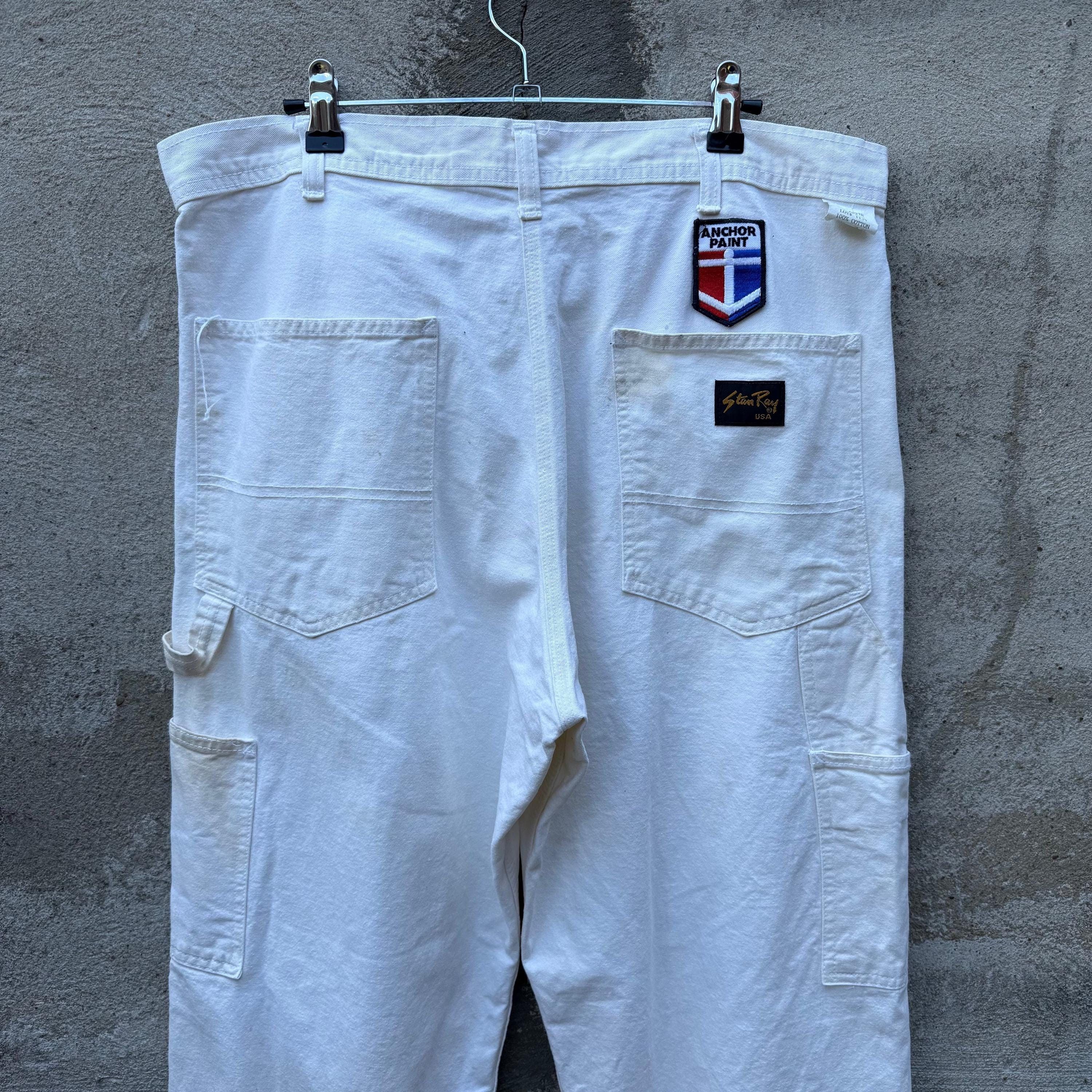 Stan Ray 80's White Paint Splatter Painter Canvas Work Pants Size US 35 - 6 Thumbnail