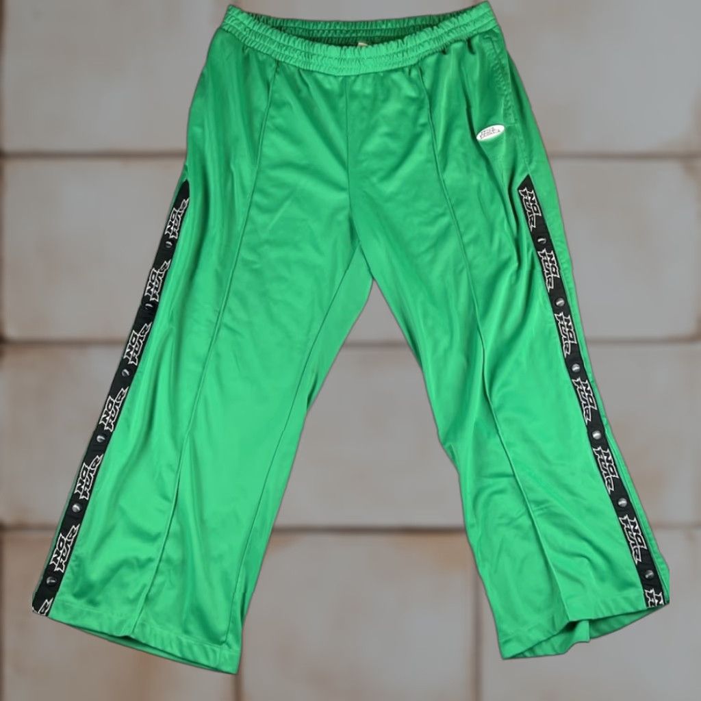 H&M VINTAGE H&M Pants Mens 2XL Wide-Leg Track Pants Green Size US 39 - 1 Thumbnail