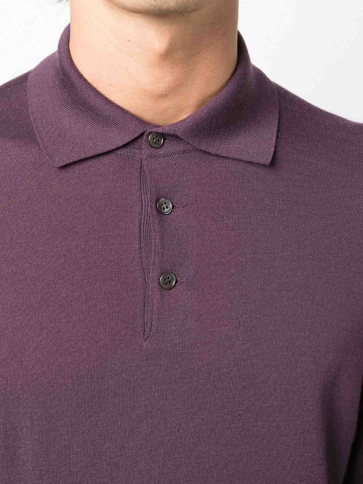 Brunello Cucinelli o1w1db10225 Polo Shirt in Purple Size US L / EU 52-54 / 3 - 5 Thumbnail