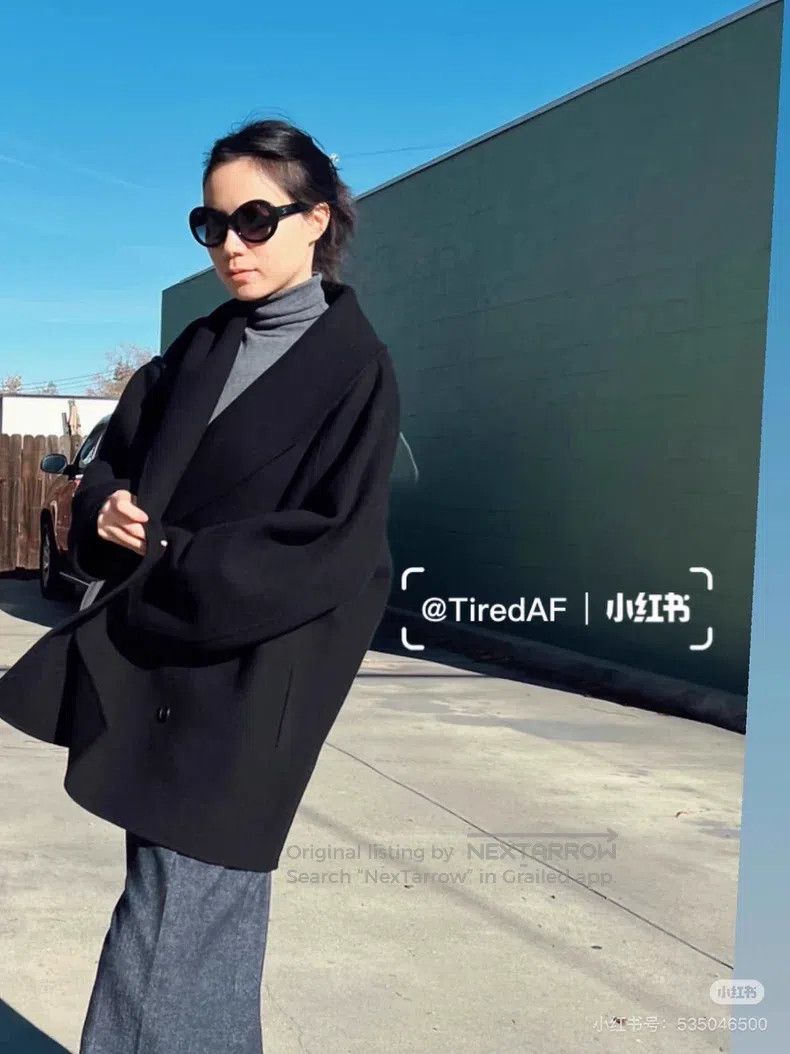 The Row The Row Short Black Overcoat Size S / US 4 / IT 40 - 7 Thumbnail