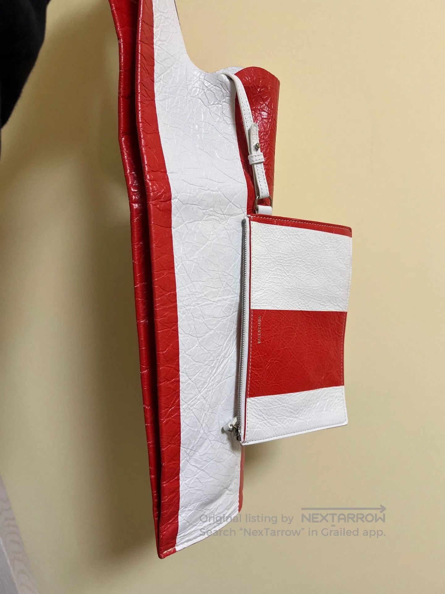 Balenciaga Balenciaga Red White Striped Tote. Size ONE SIZE - 4 Thumbnail