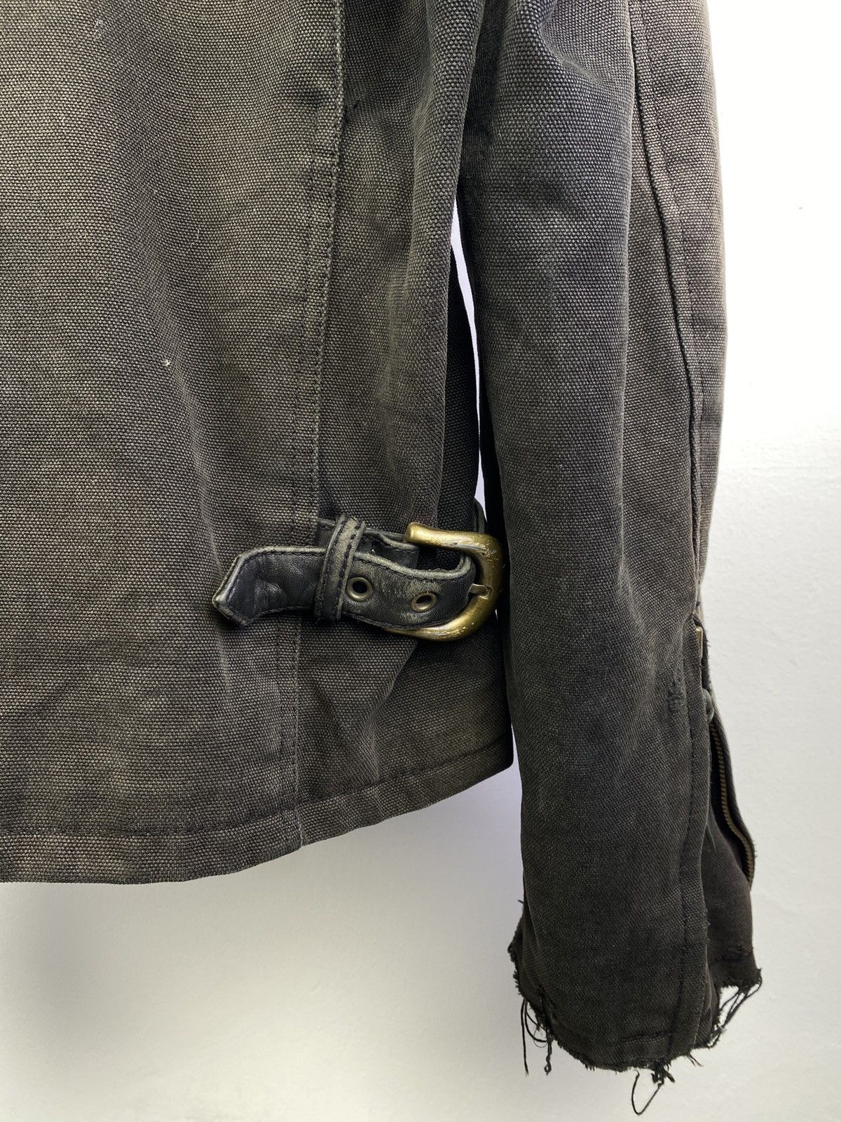 Kadoya Kadoya Sunfaded Distressed Cotton Biker Jacket Size US L / EU 52-54 / 3 - 12 Thumbnail