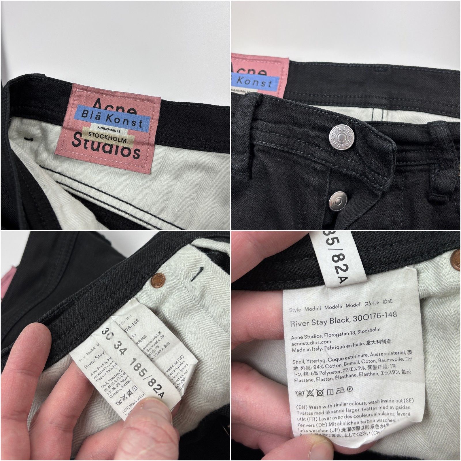 Acne Studios Acne Studios Jeans Bla Konst Stockholm River Stay Black 30 Size US 30 / EU 46 - 10 Thumbnail
