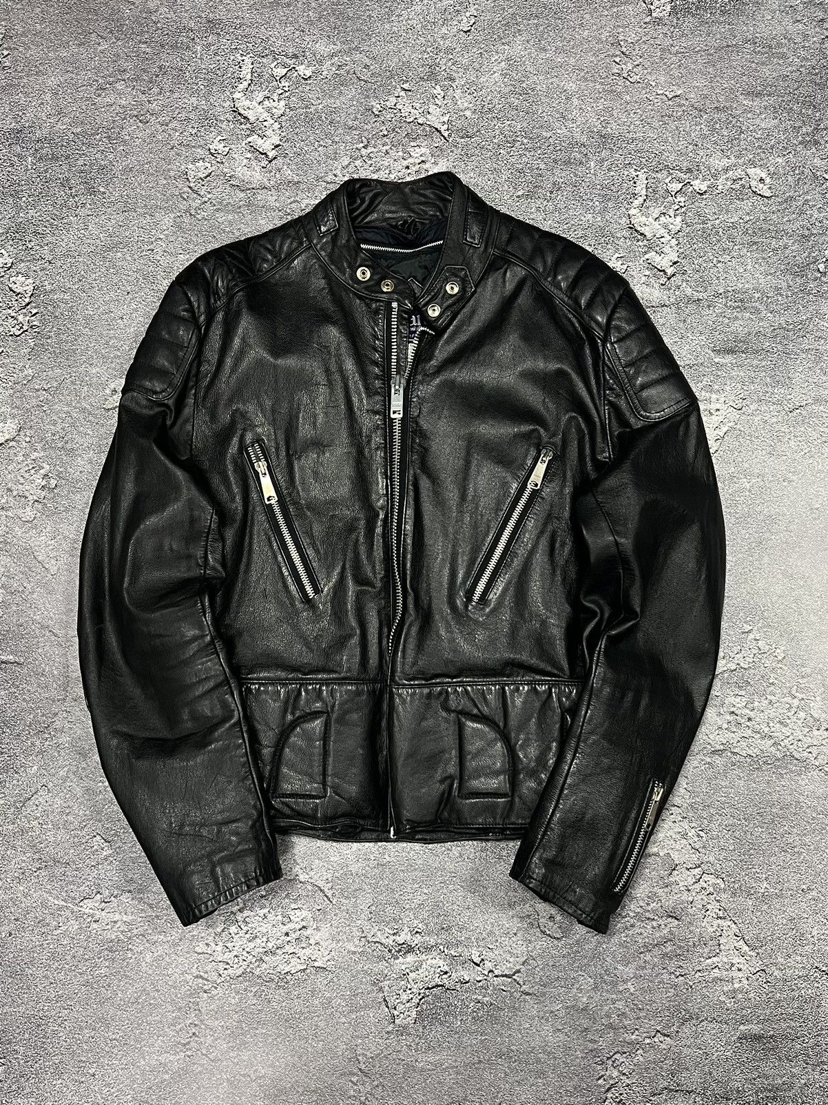 Sears × Vintage Vintage Sears Black Leather Racer Jacket Size US M / EU 48-50 / 2 - 5 Thumbnail