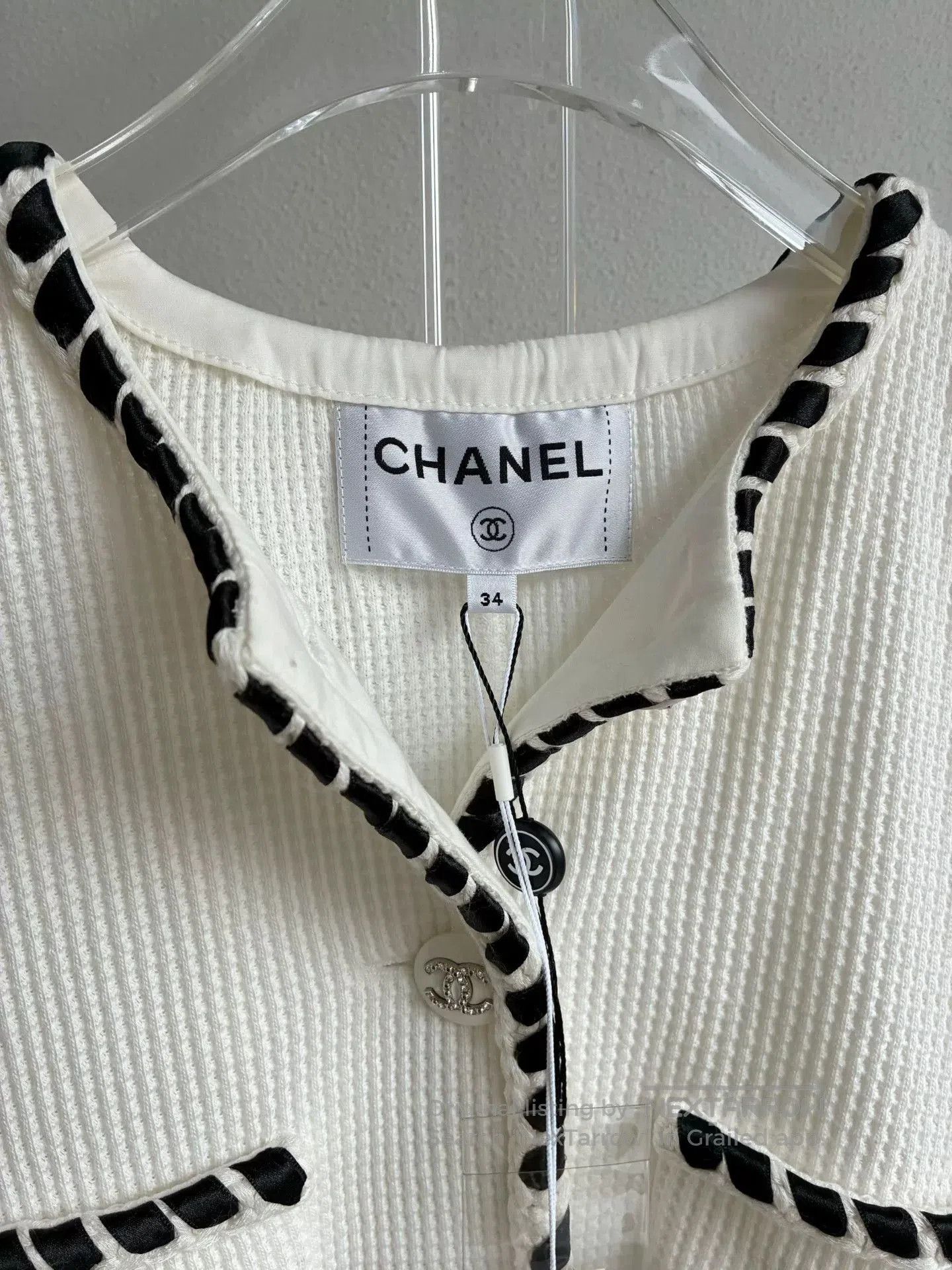 Chanel Chanel 21C White Waffle Coat. Size XXS / US 00 / IT 34 - 4 Thumbnail