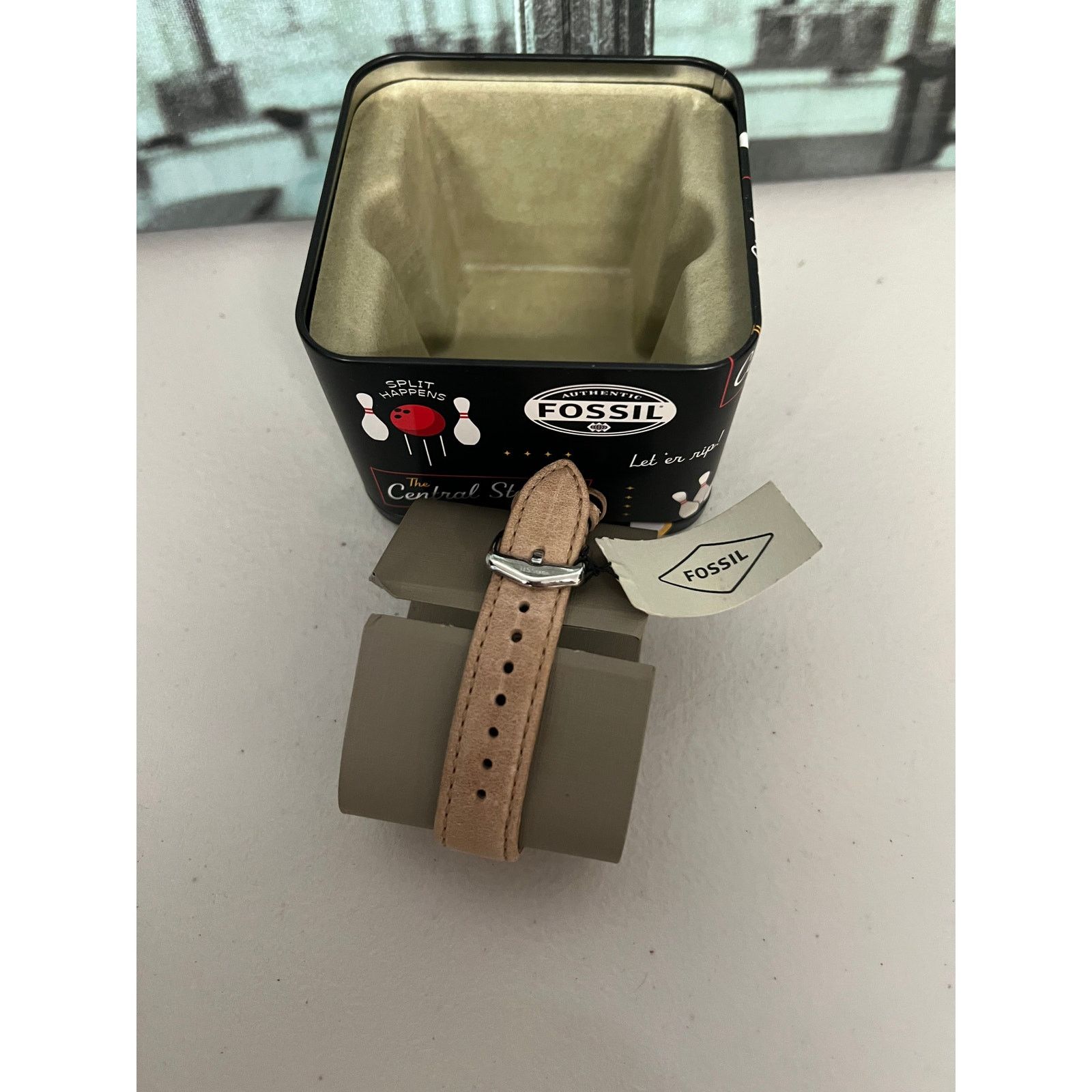 Fossil Fossil ES4243 Atwater White Sand Tone Leather Strap Watch Size ONE SIZE - 5 Thumbnail