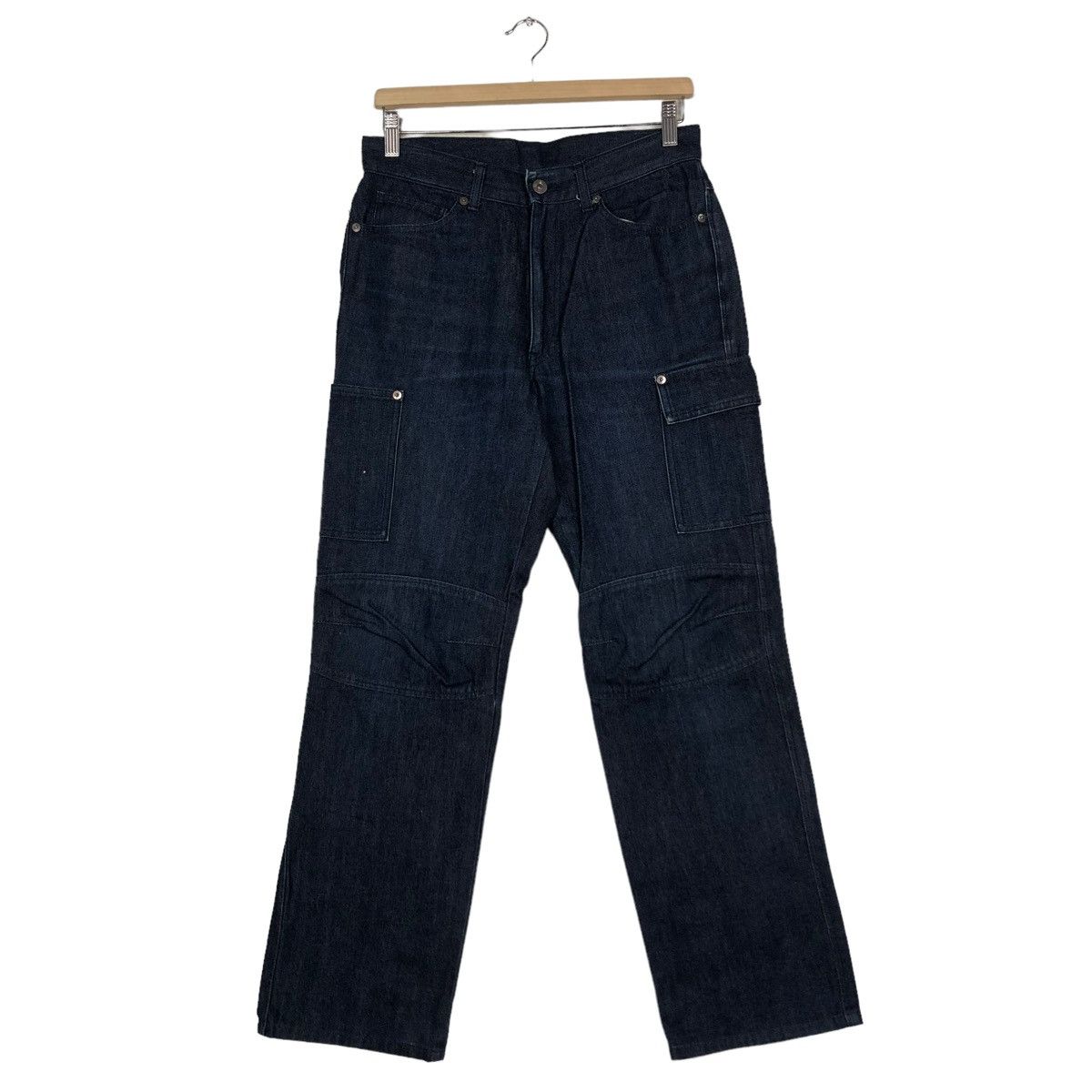Issey Miyake 🔥Vintage Indigo Blue Denim Bush Pants Pocket Monkey Japan Size US 29 - 1 Thumbnail