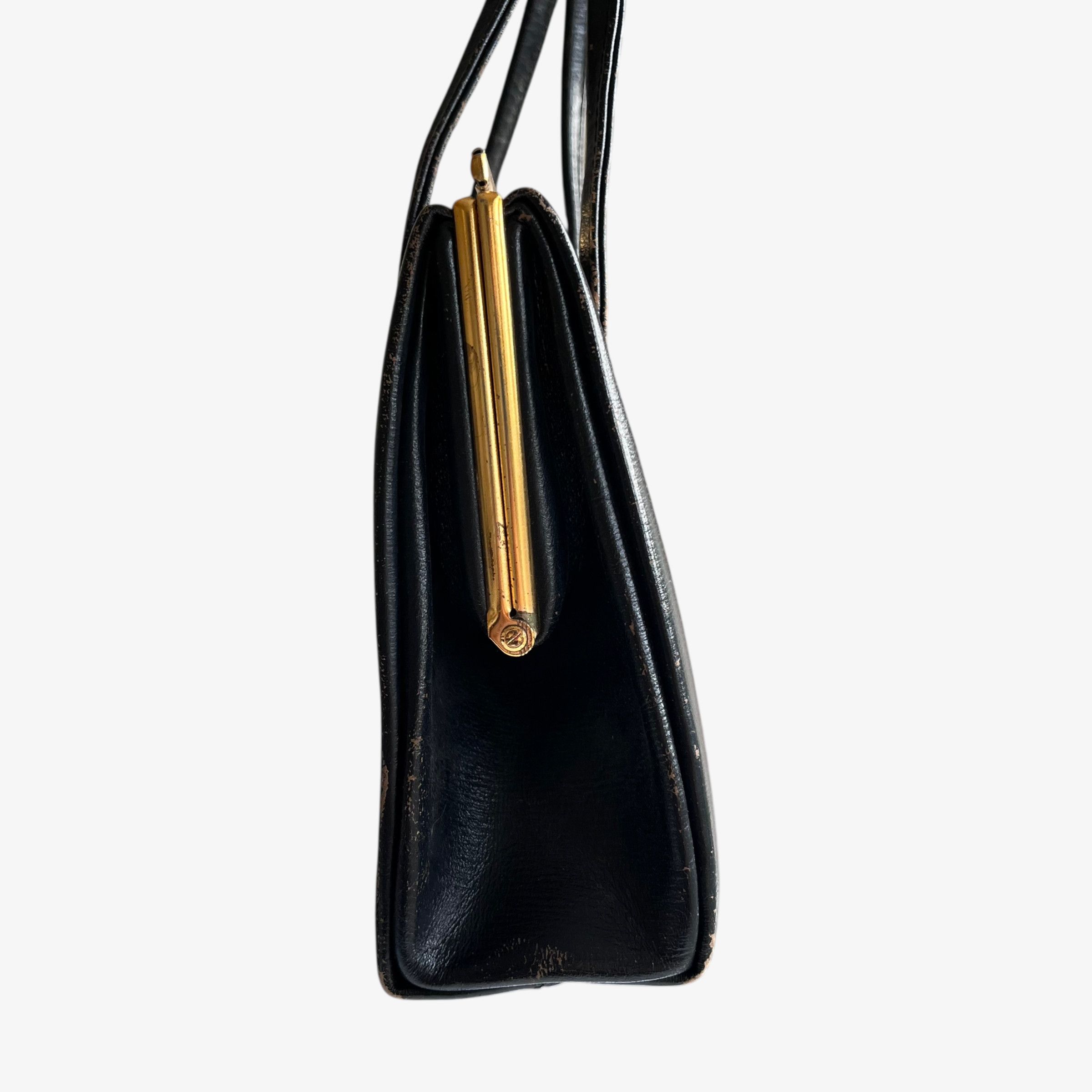 Other Vintage 1950s Black Leather Frame Bag Size ONE SIZE - 8 Thumbnail