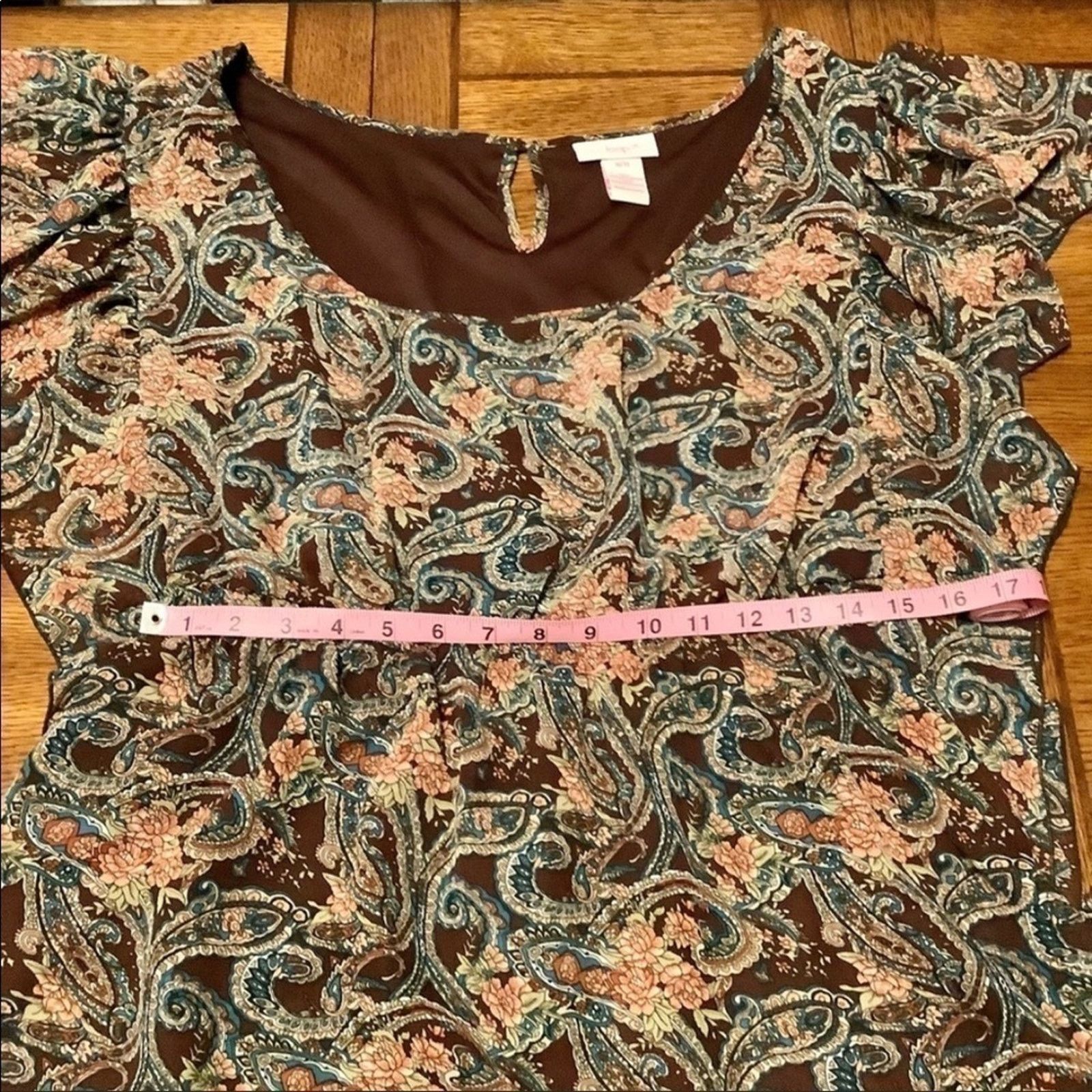 Other Loop 18 Vintage PAISLEY Flutter Sleeve Baby Doll Dress 9/11 Size L / US 10 / IT 46 - 4 Thumbnail