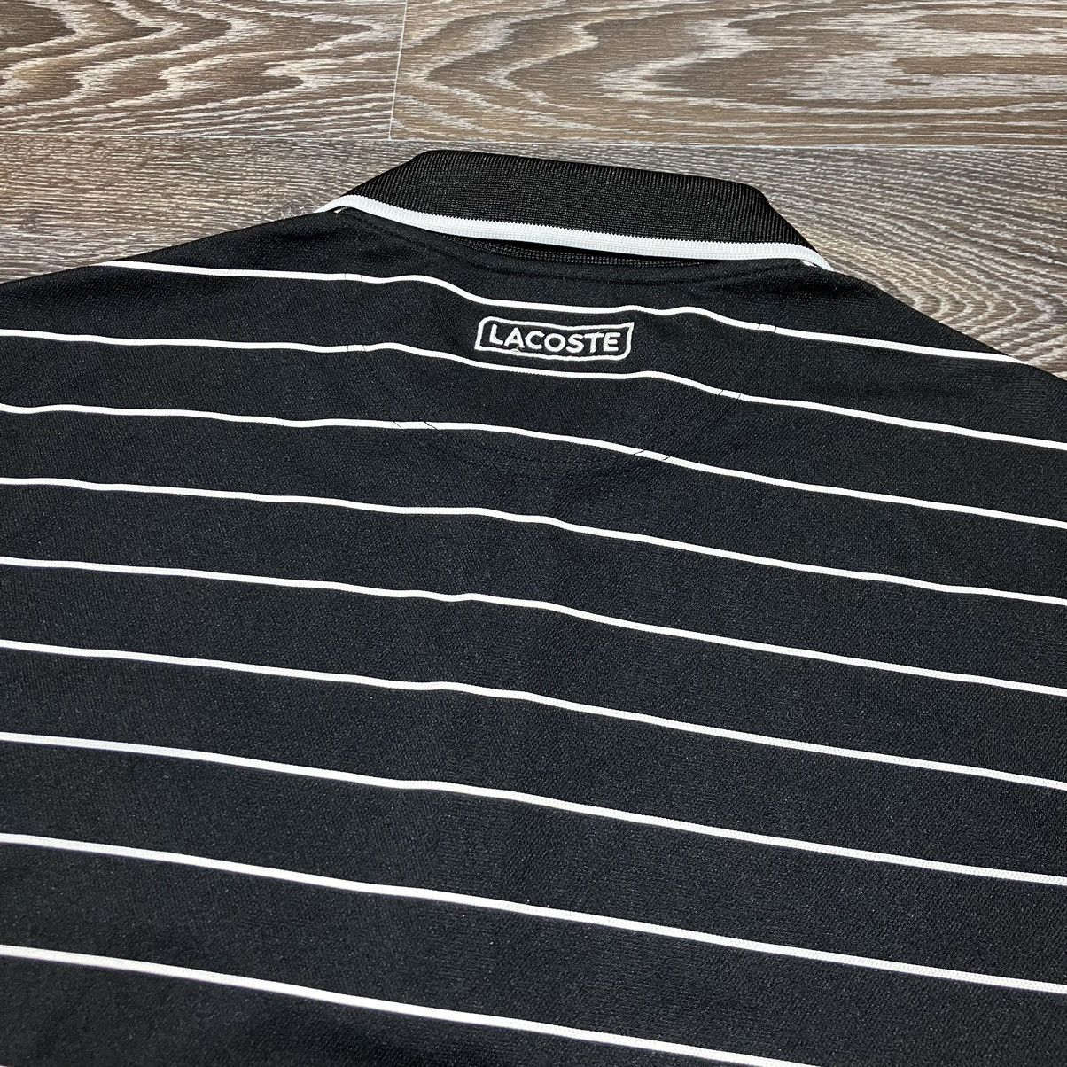 Lacoste Vintage LACOSTE Sport 1/3 Zip Black/White Striped Polo Shirt Size US L / EU 52-54 / 3 - 8 Thumbnail