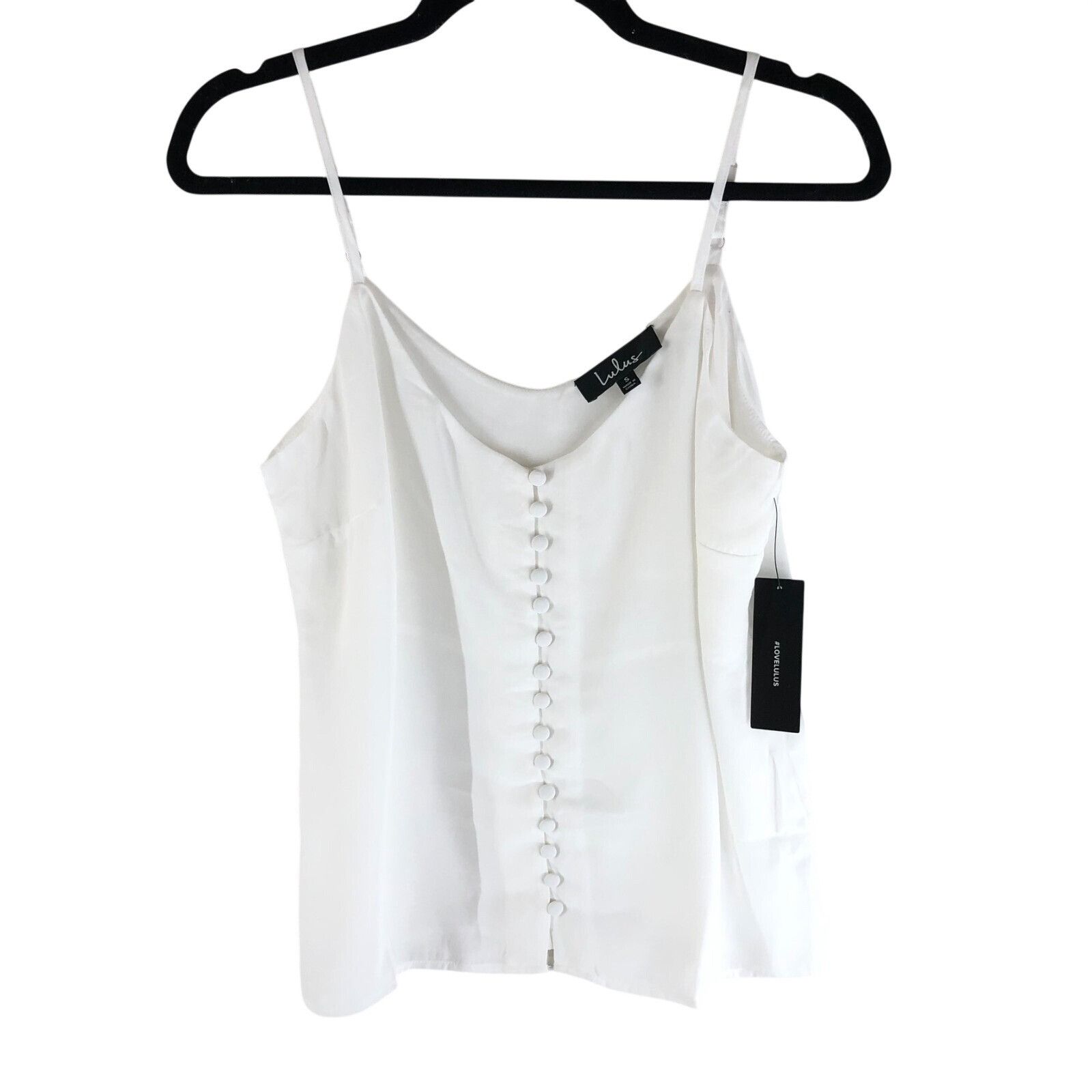 Lulus Lulus Must Be Love White Button-Front Cami Top Sleeveless M Size M / US 6-8 / IT 42-44 - 1 Thumbnail