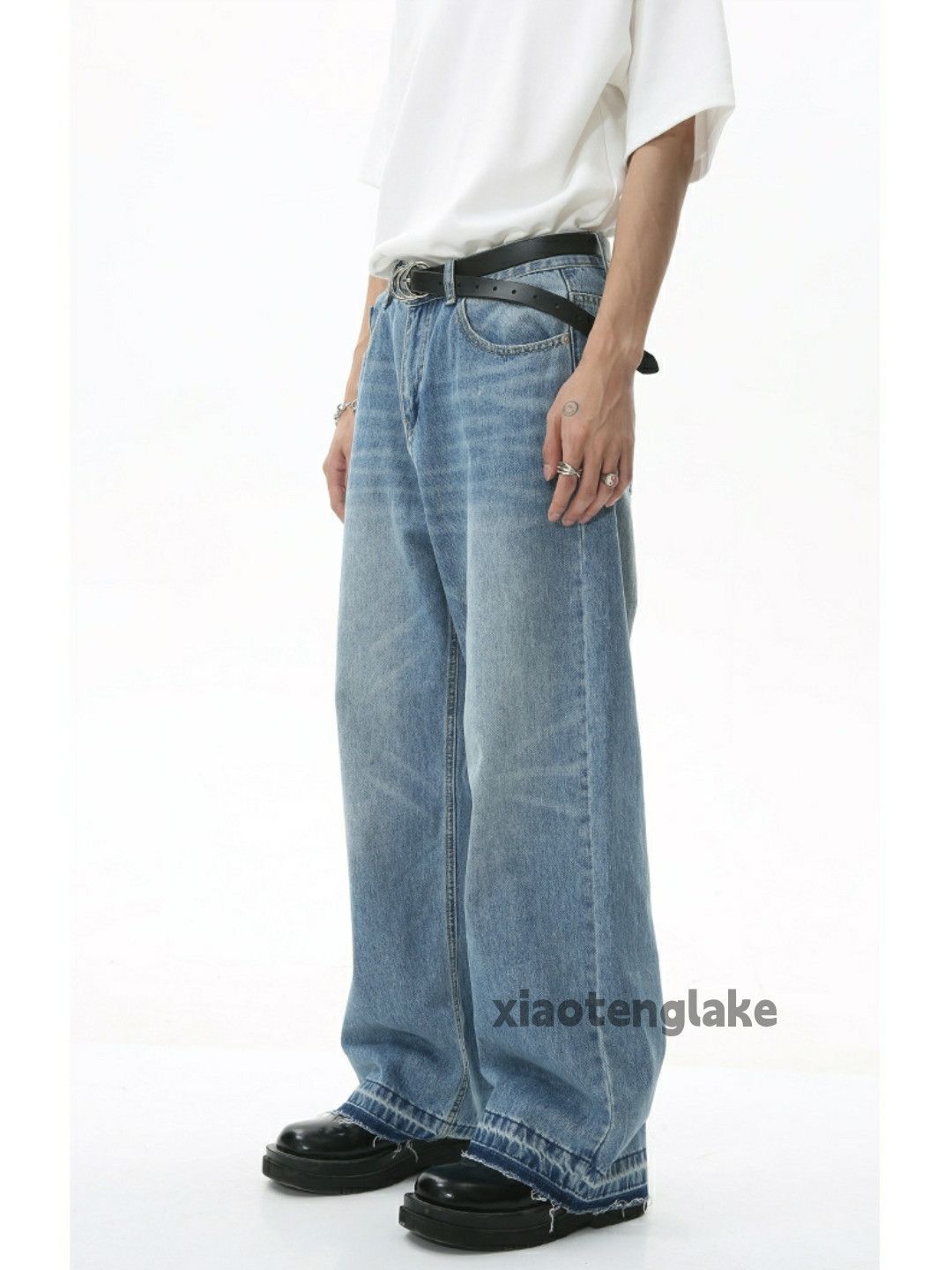 Jean × Vintage washed faded cleanfit yuppie loose baggy jeans Size US 32 / EU 48 - 2 Thumbnail