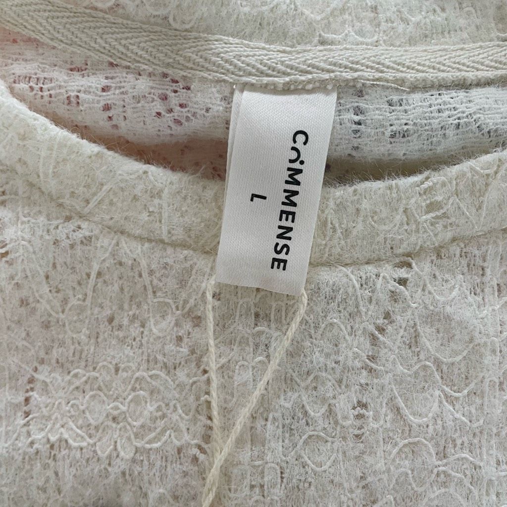 Other NWT Commense Floral Hollow Knit Crew Neck Long Sleeve Top Iv Size L / US 10 / IT 46 - 8 Thumbnail