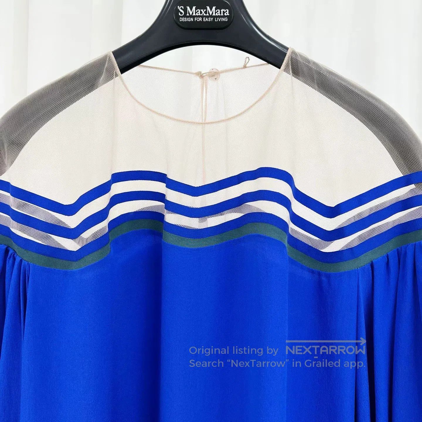 Fendi Fendi Blue White Silk Lantern Sleeve Top. Size S / US 4 / IT 40 - 3 Thumbnail