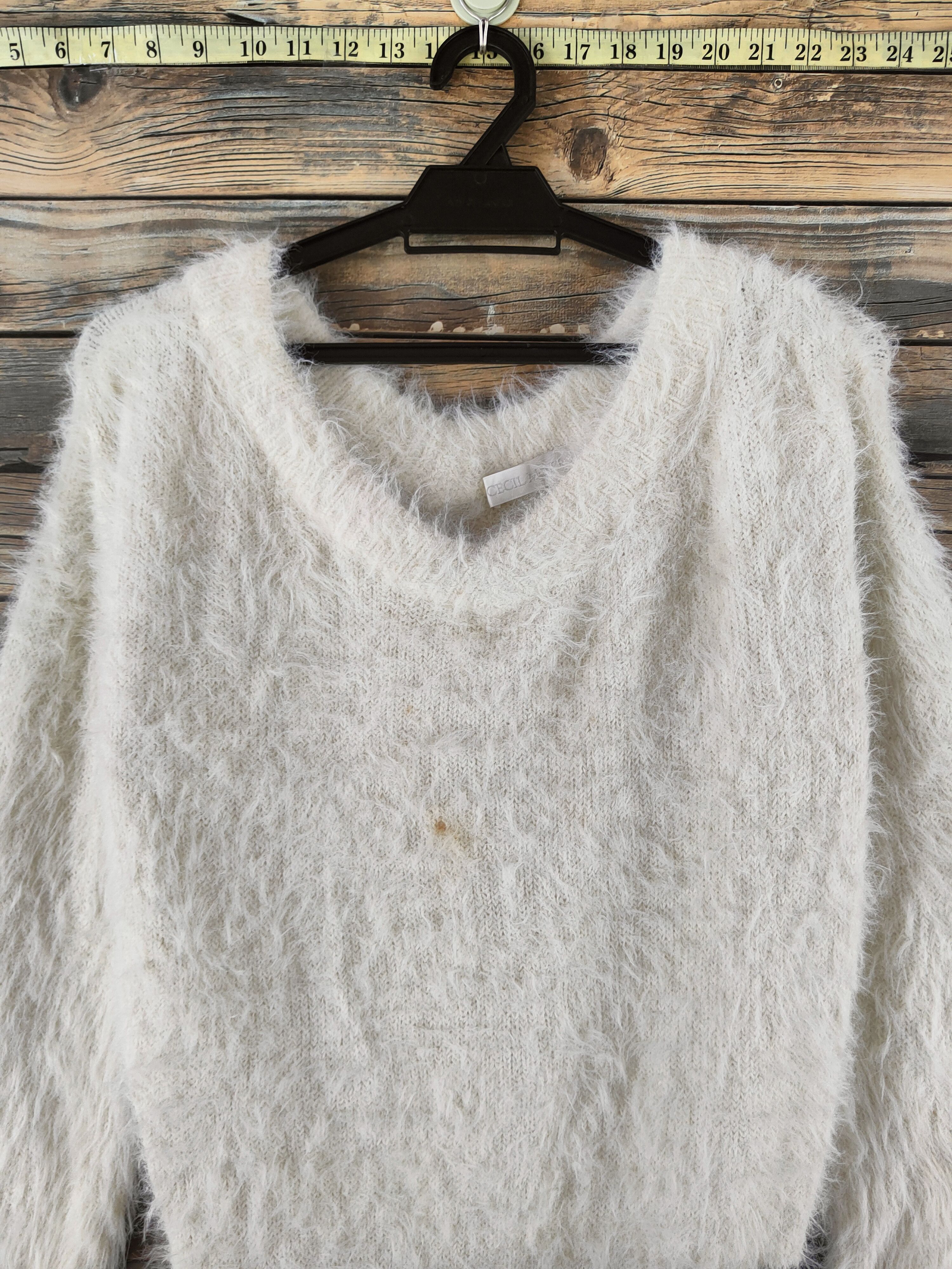 Japanese Brand DL Cecil McBee Black White Fur Mohair Knitwear #46-576 Size M / US 6-8 / IT 42-44 - 2 Thumbnail