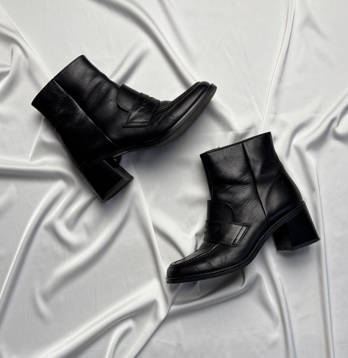 Other Free flex black leather heels boots Size US 10.5 / IT 40.5 - 2 Thumbnail