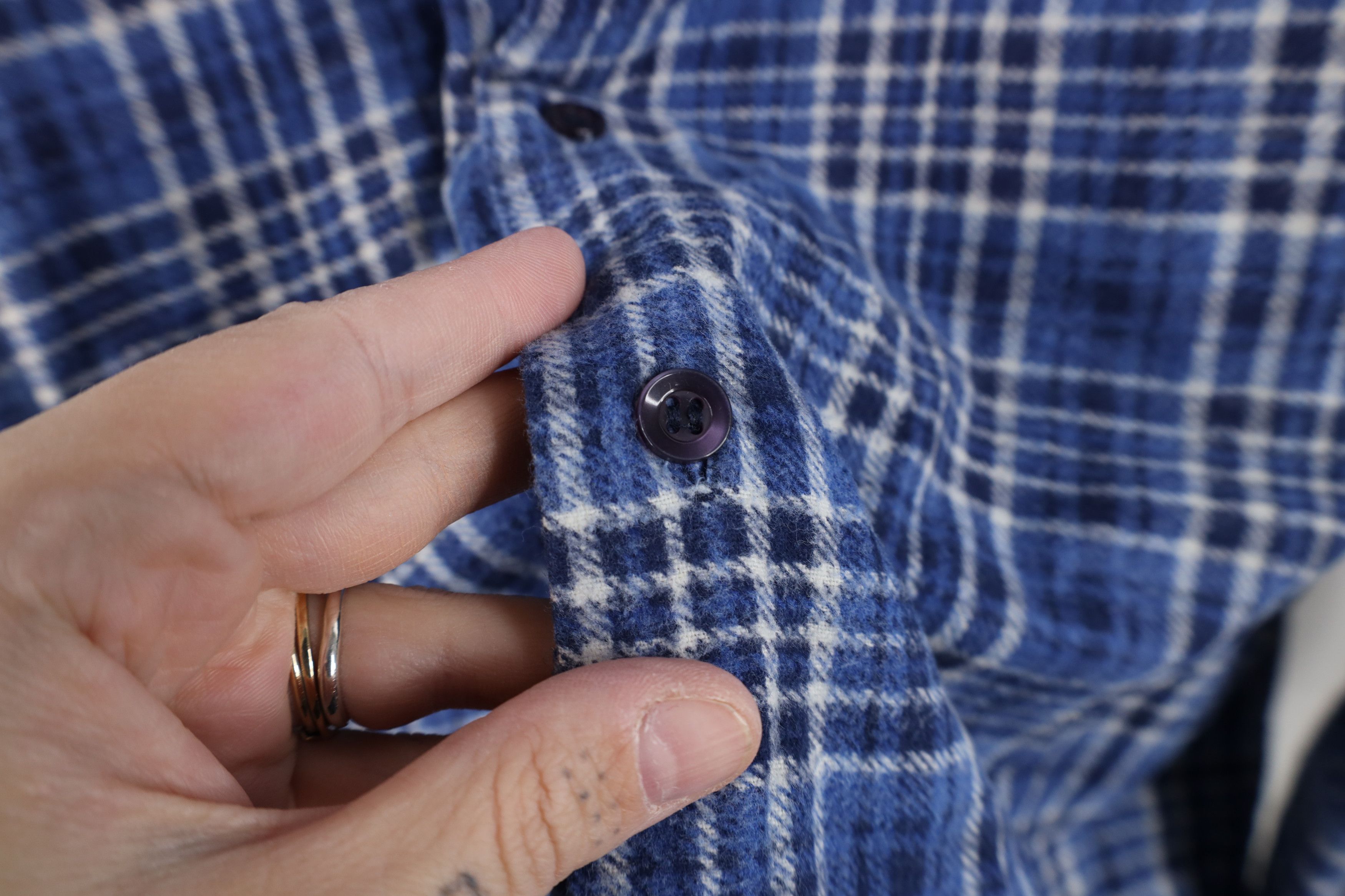 Dickies Vintage 70s Dickies Flannel Collared Button Shirt Blue Plaid Size US M / EU 48-50 / 2 - 5 Thumbnail