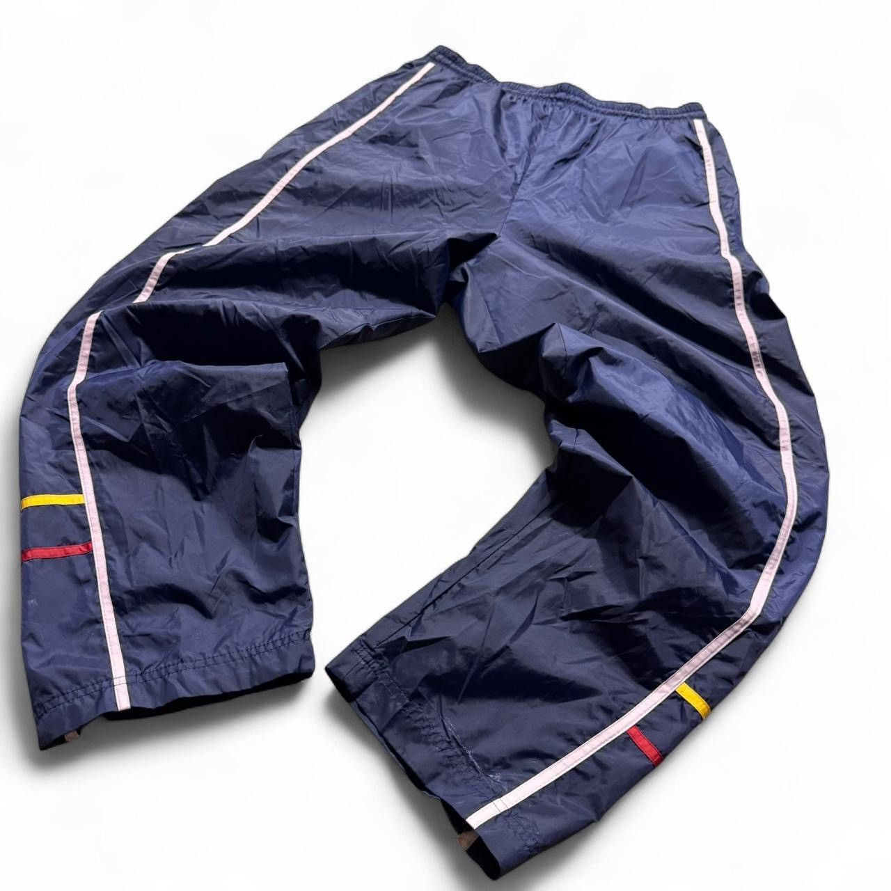 Nike GS Signature Navy Nylon Track Pants Baggy Y2K 90s Retro Size US 34 / EU 50 - 2 Thumbnail