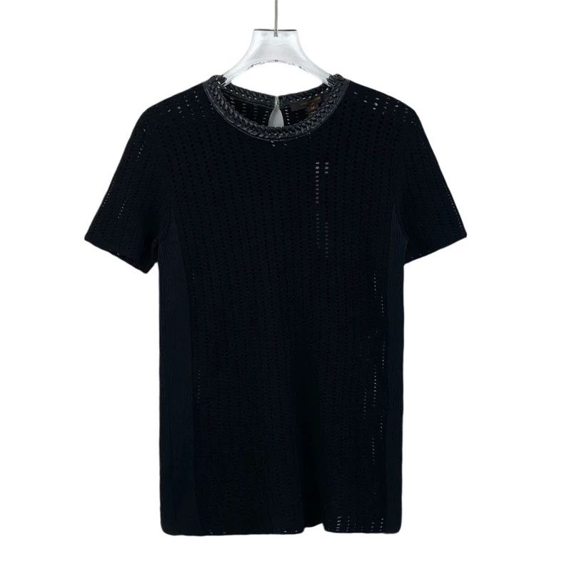 Louis Vuitton Louis Vuitton Black Patchwork Woven Cutout Crew Neck Short Size US M / EU 48-50 / 2 - 1 Thumbnail