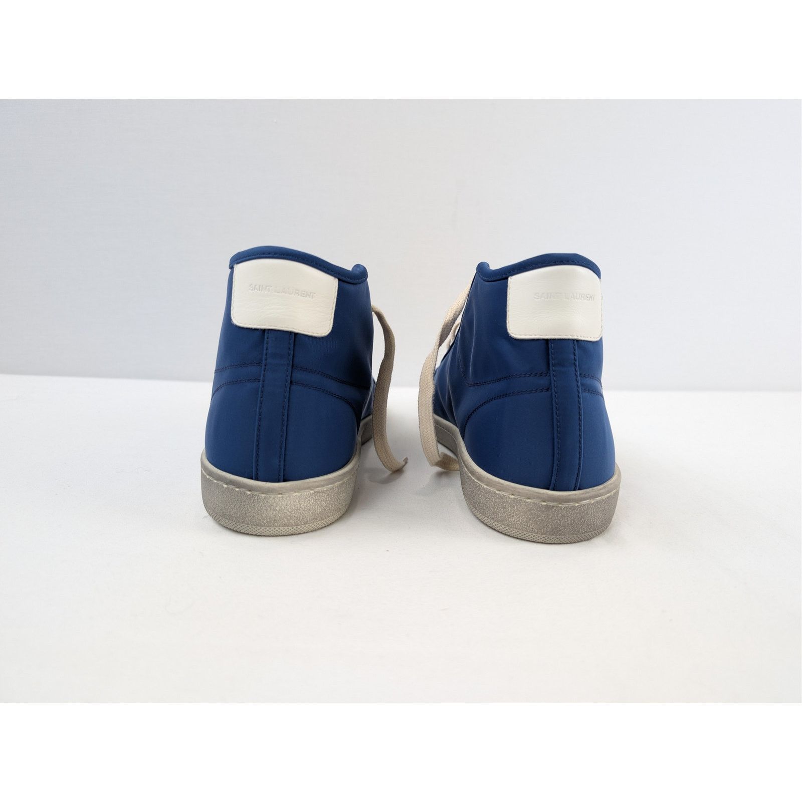 Saint Laurent Paris o1rshd1 Court Classic SL/39 mid-top sneakers in blue nylon Size US 9 / EU 42 - 11 Thumbnail
