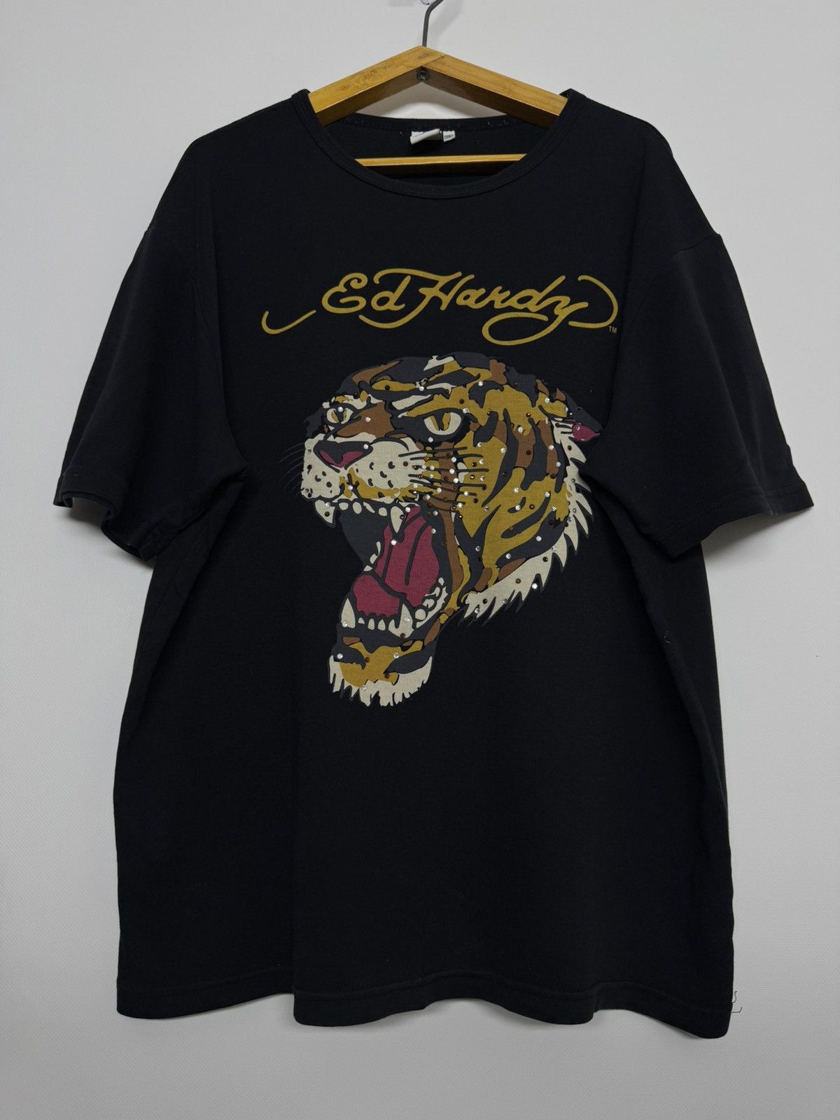 Ed Hardy Vintage 90's Ed Hardy Japanese Tiger Tattoo Y2K T-shirt Size XXL / US 16-18 / IT 52-54 - 9 Thumbnail