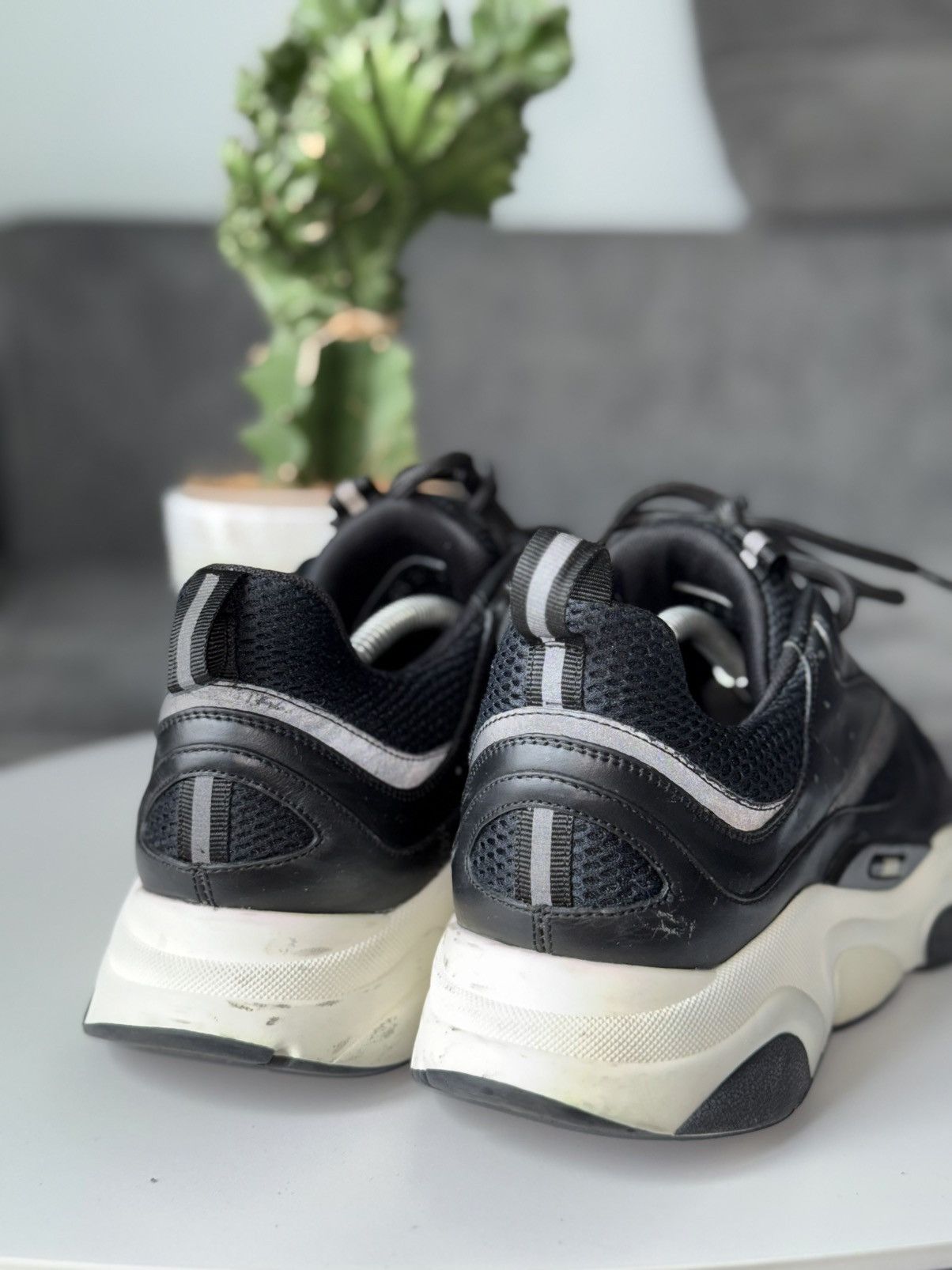Dior DIOR B22 Reflective Sneakers Leather Black Size US 10.5 / EU 43-44 - 6 Thumbnail