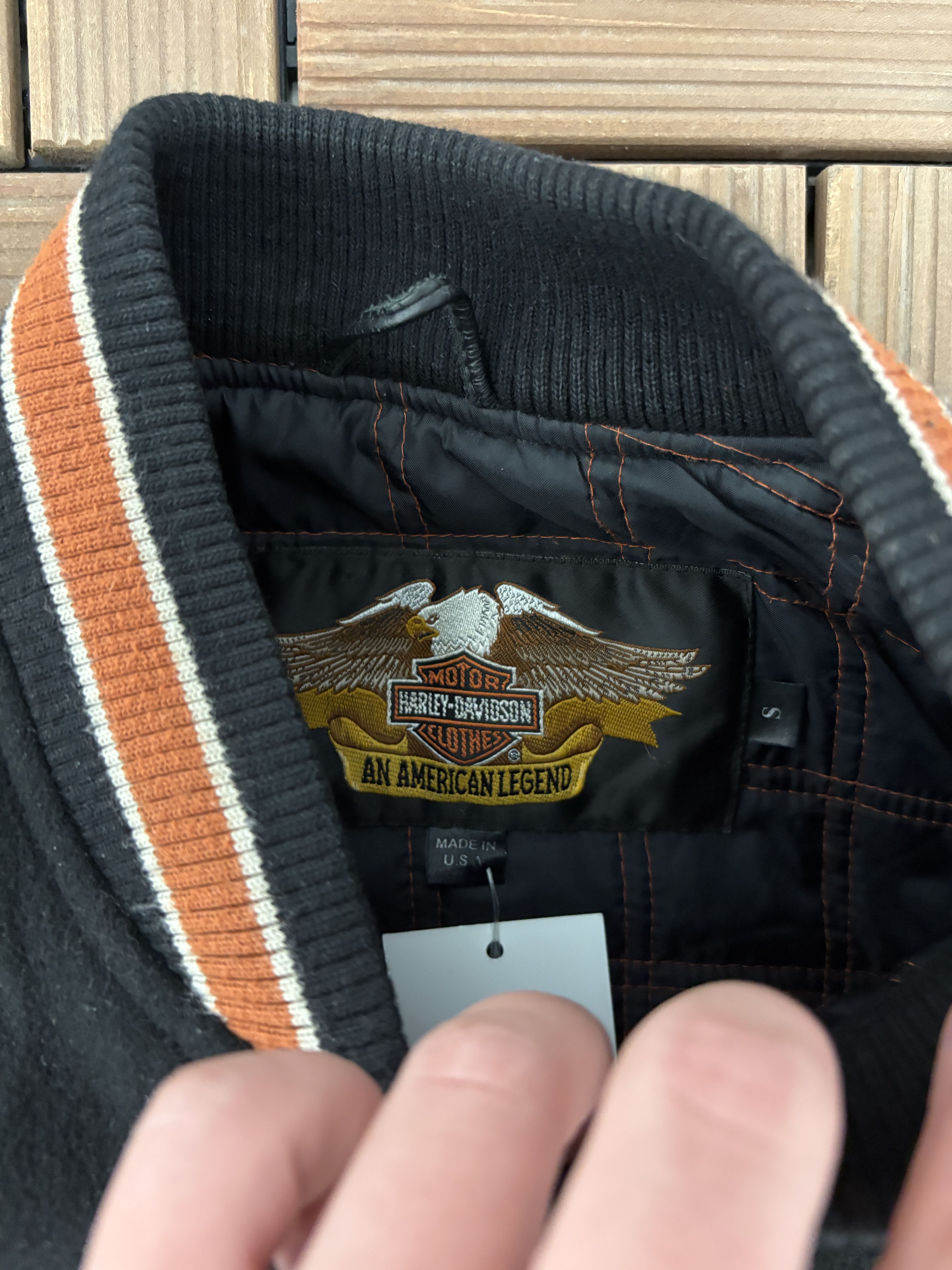 Vintage Harley Davidson Embroidered Vintage Black Bomber Jacket Size US S / EU 44-46 / 1 - 7 Thumbnail