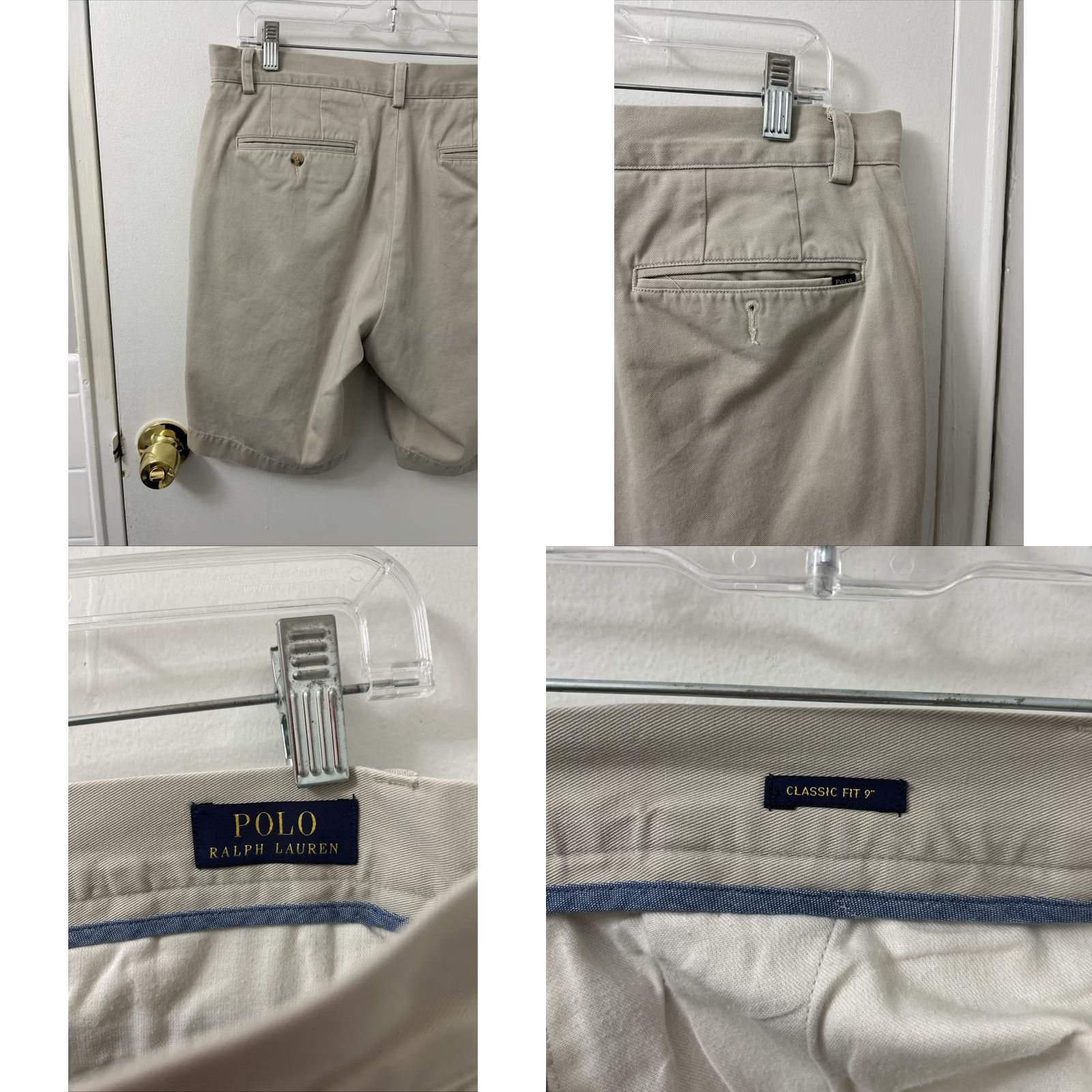 Polo Ralph Lauren Polo Ralph Lauren Chino Shorts Mens 33 Beige Flat Front 9" YKK Classic Fit Cotton Elastane Pocketed Beach Golf Casual Size US XS / EU 42 / 0 - 8 Thumbnail